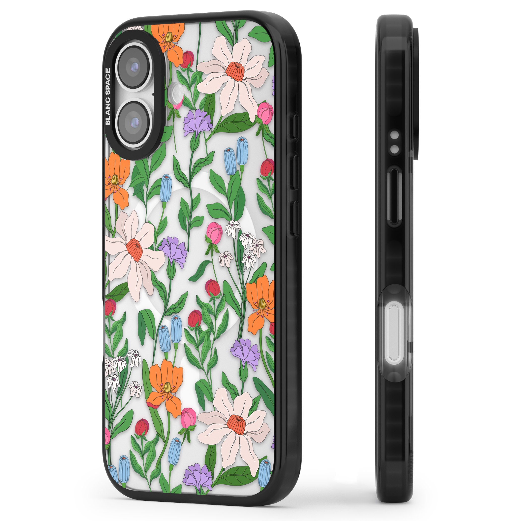 Full Bloom iPhone 17 Impact Pro Black Phone Case Side Profile