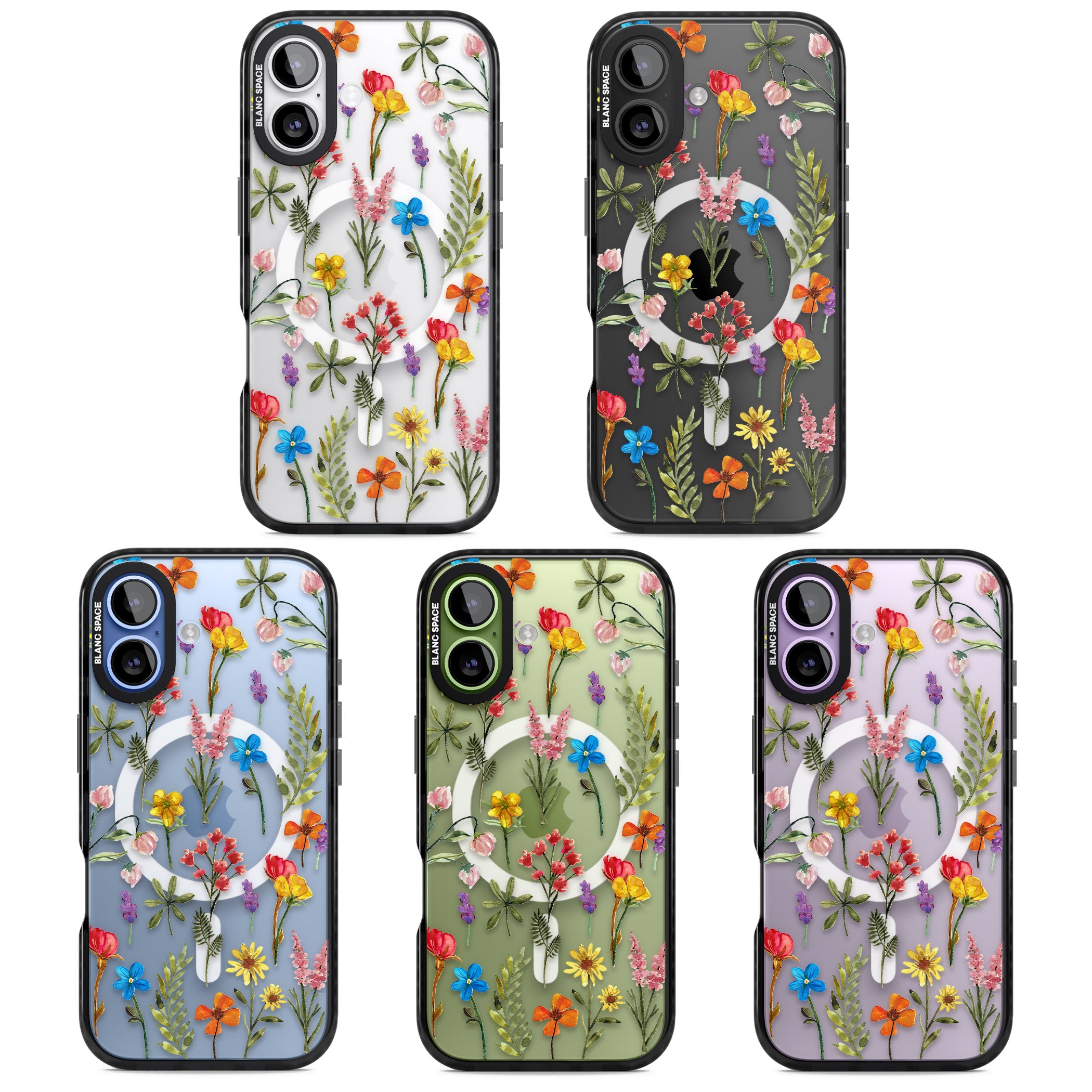 Spring Botanicals iPhone 17 Impact Pro Black Phone Case APT Impact Protection