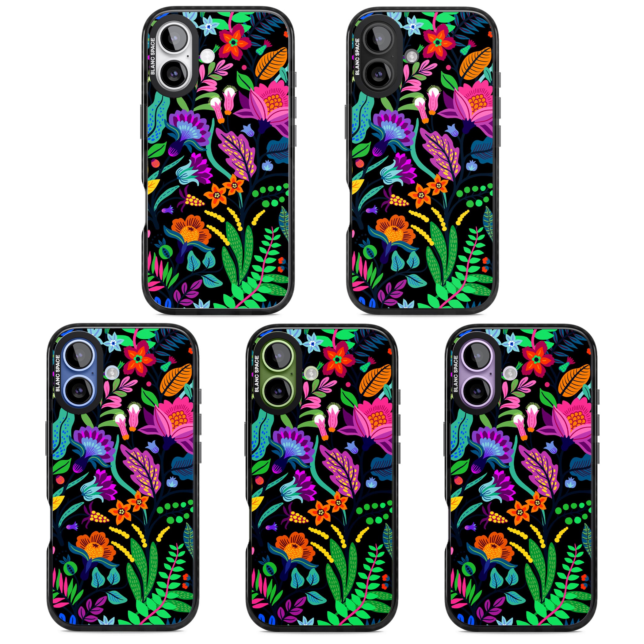 Floral Vibe (Black) iPhone 17 Impact Pro Black Phone Case APT Impact Protection