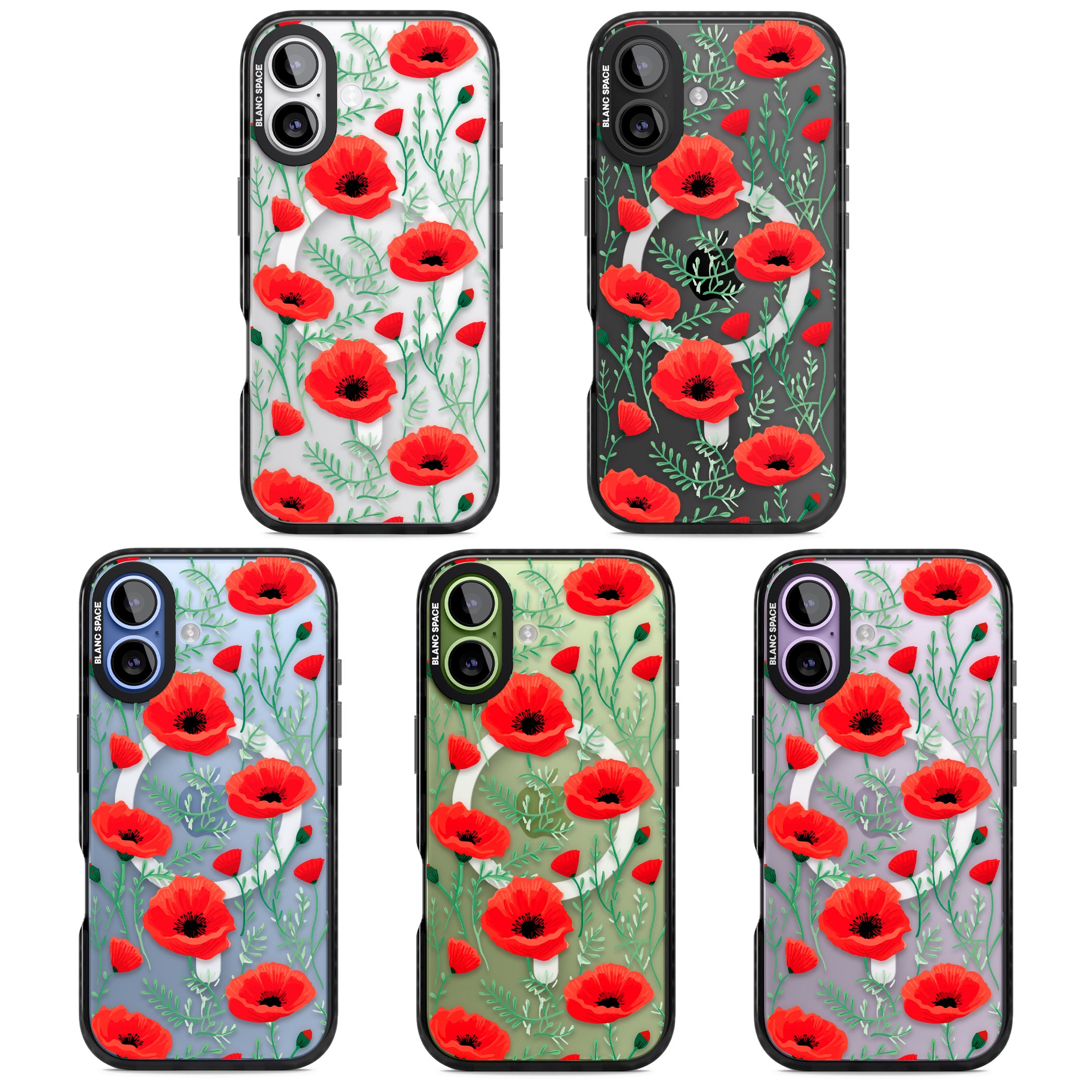 Poppy Garden iPhone 17 Impact Pro Black Phone Case APT Impact Protection