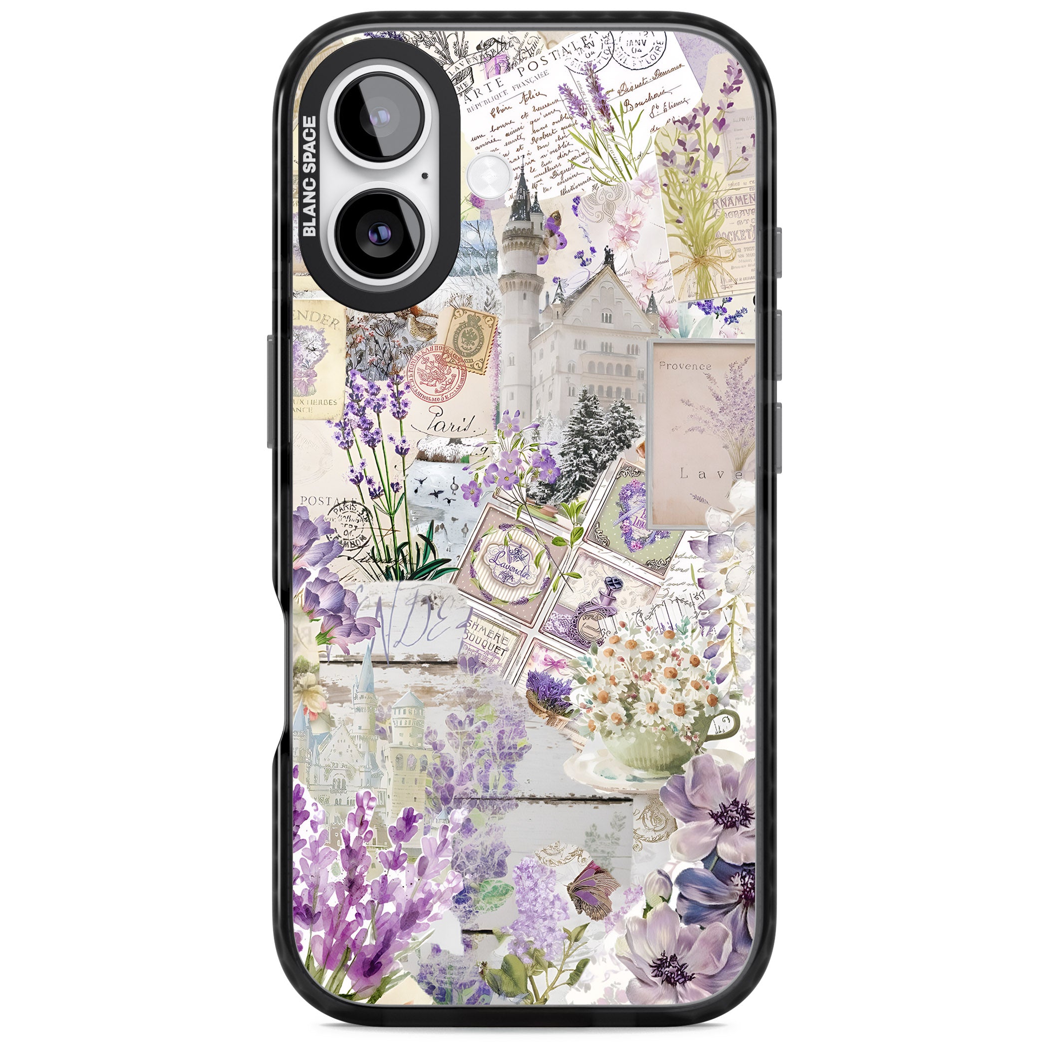 Soft Lavender Collage iPhone 17 Impact Pro Black Phone Case