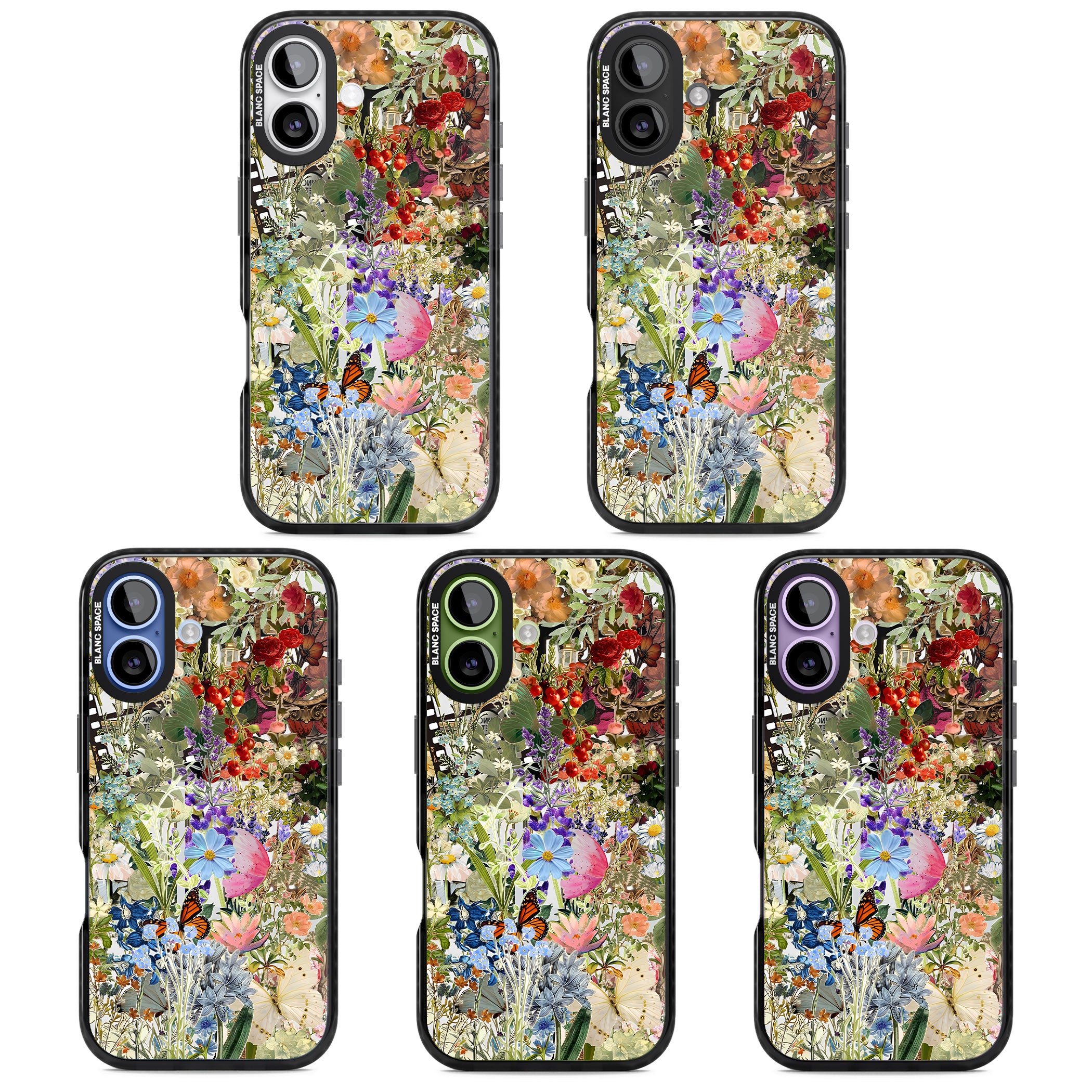 Flower Mix Collage iPhone 17 Impact Pro Black Phone Case APT Impact Protection