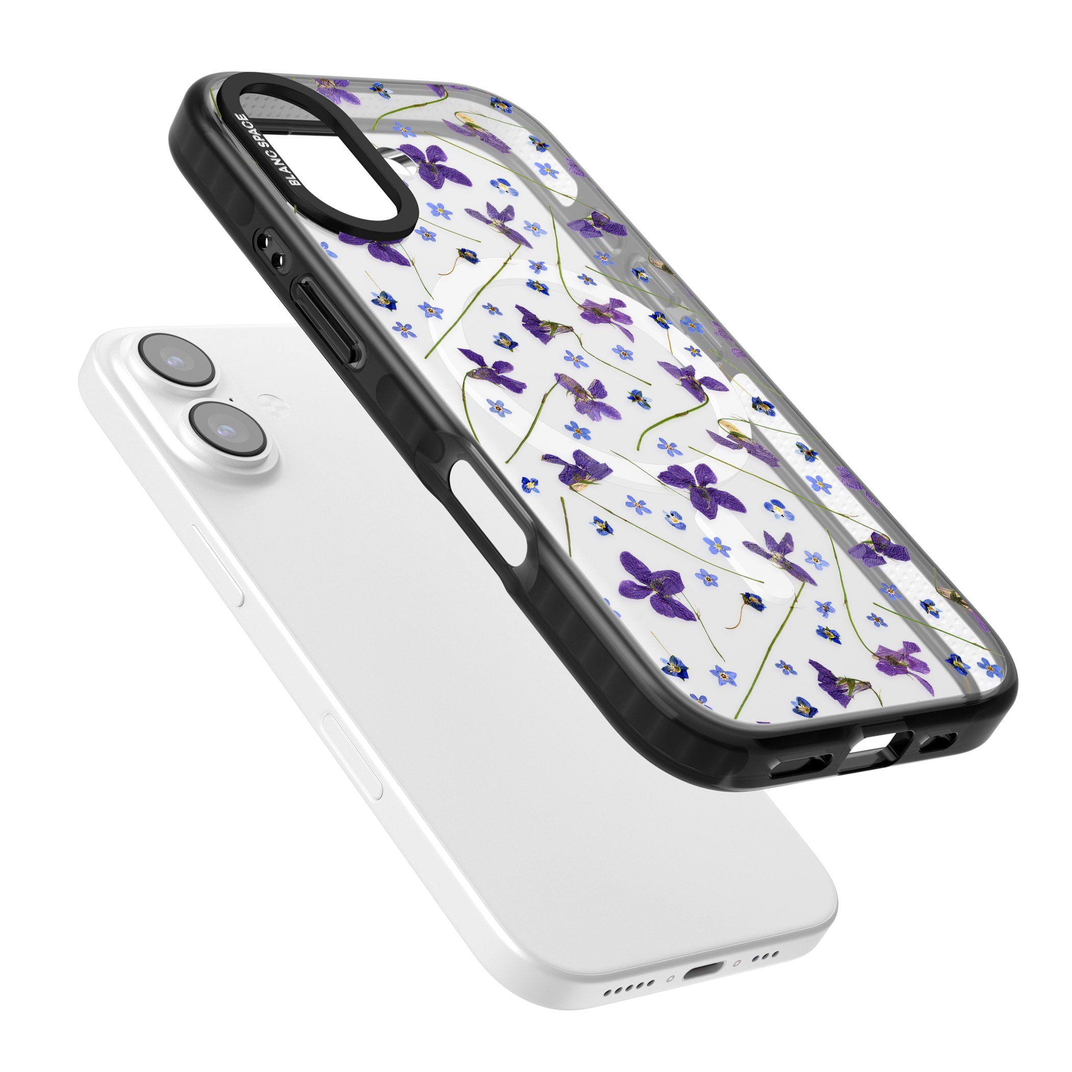 Pressed Violet Flower iPhone 17 Impact Pro Black Phone Case Colours