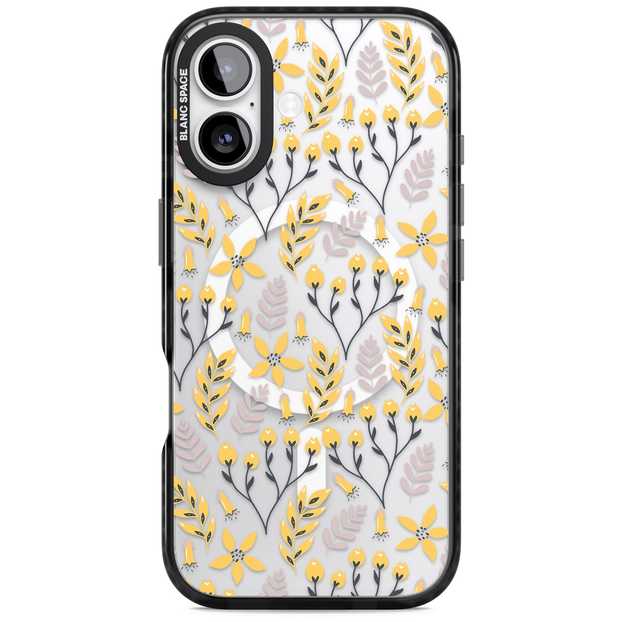 Yellow Floral Vibrance iPhone 17 Impact Pro Black Phone Case