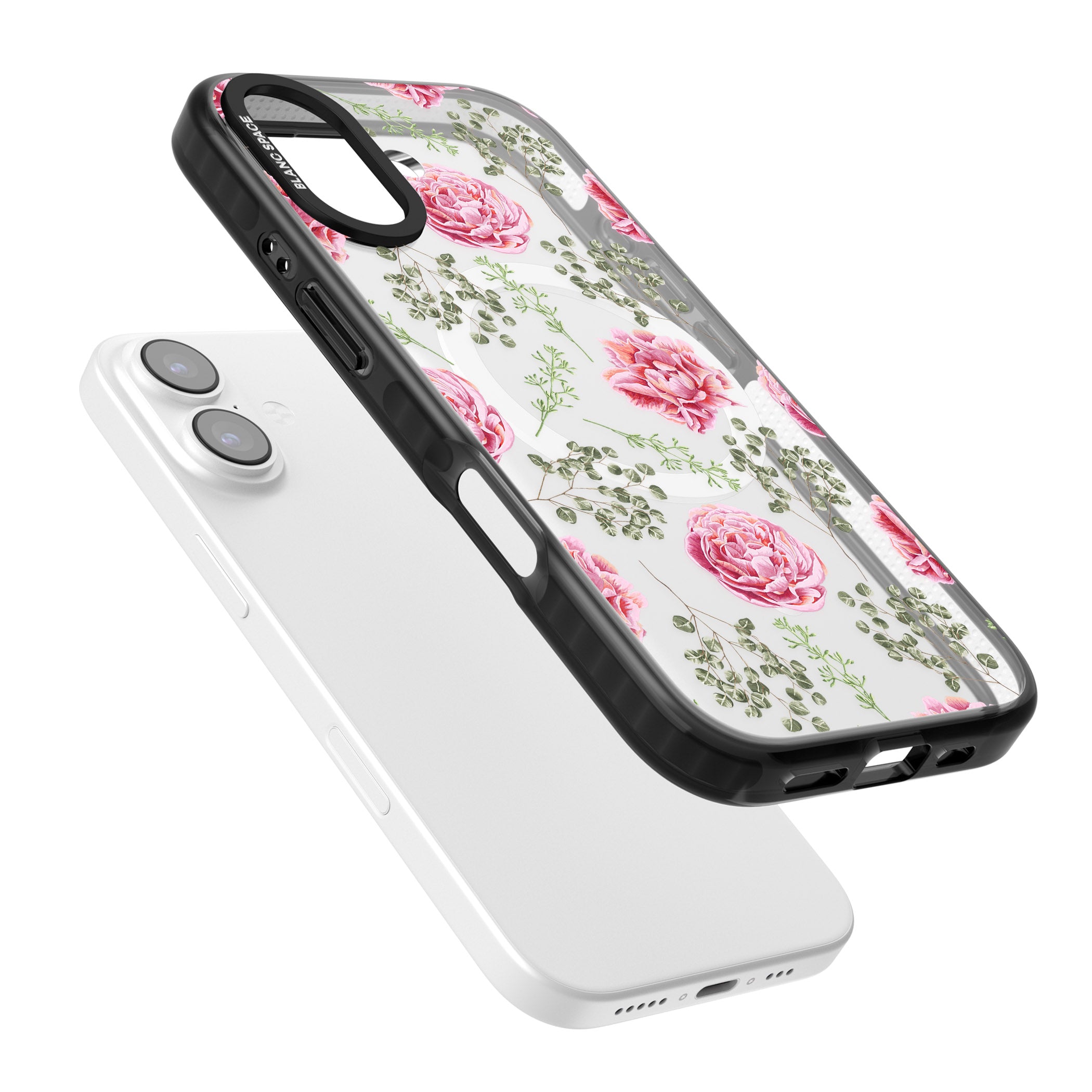 Roses & Eucalyptus Floral iPhone 17 Impact Pro Black Phone Case Colours