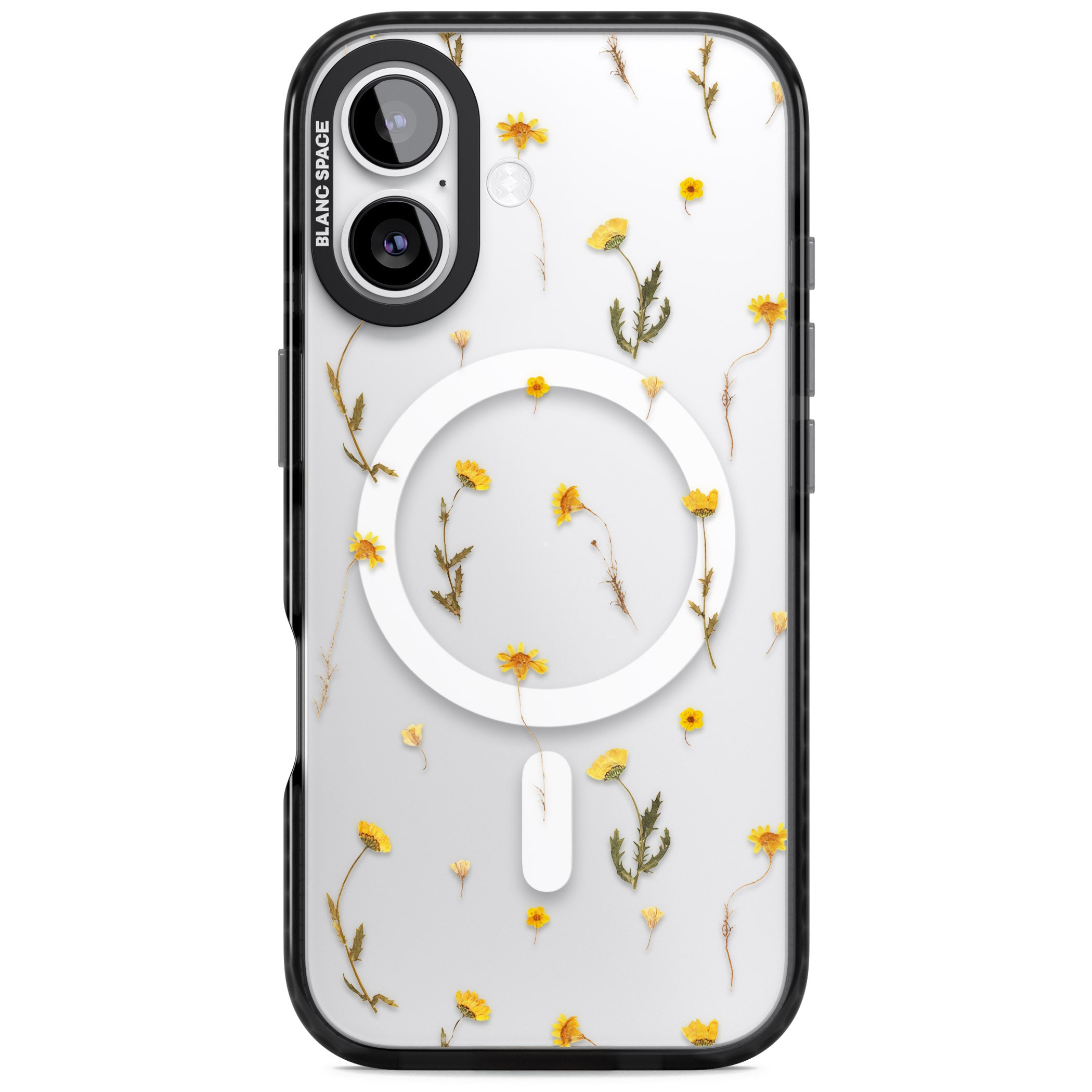 Yellow Wildflower iPhone 17 Impact Pro Black Phone Case