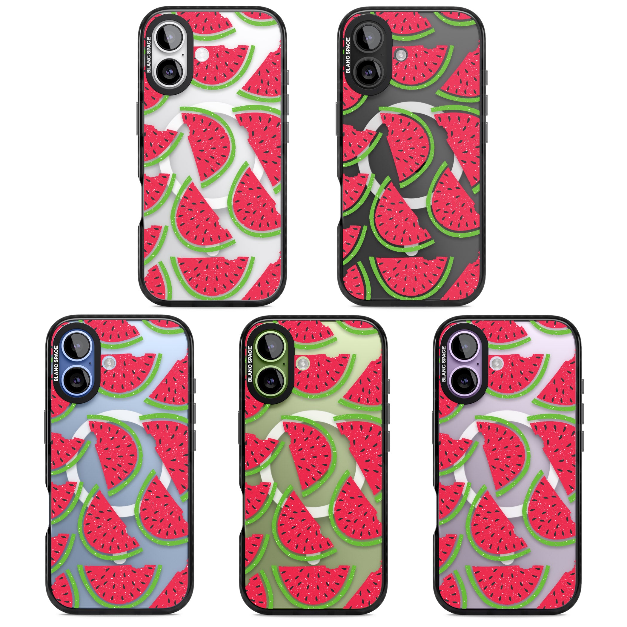 Watermelon Pattern iPhone 17 Impact Pro Black Phone Case APT Impact Protection