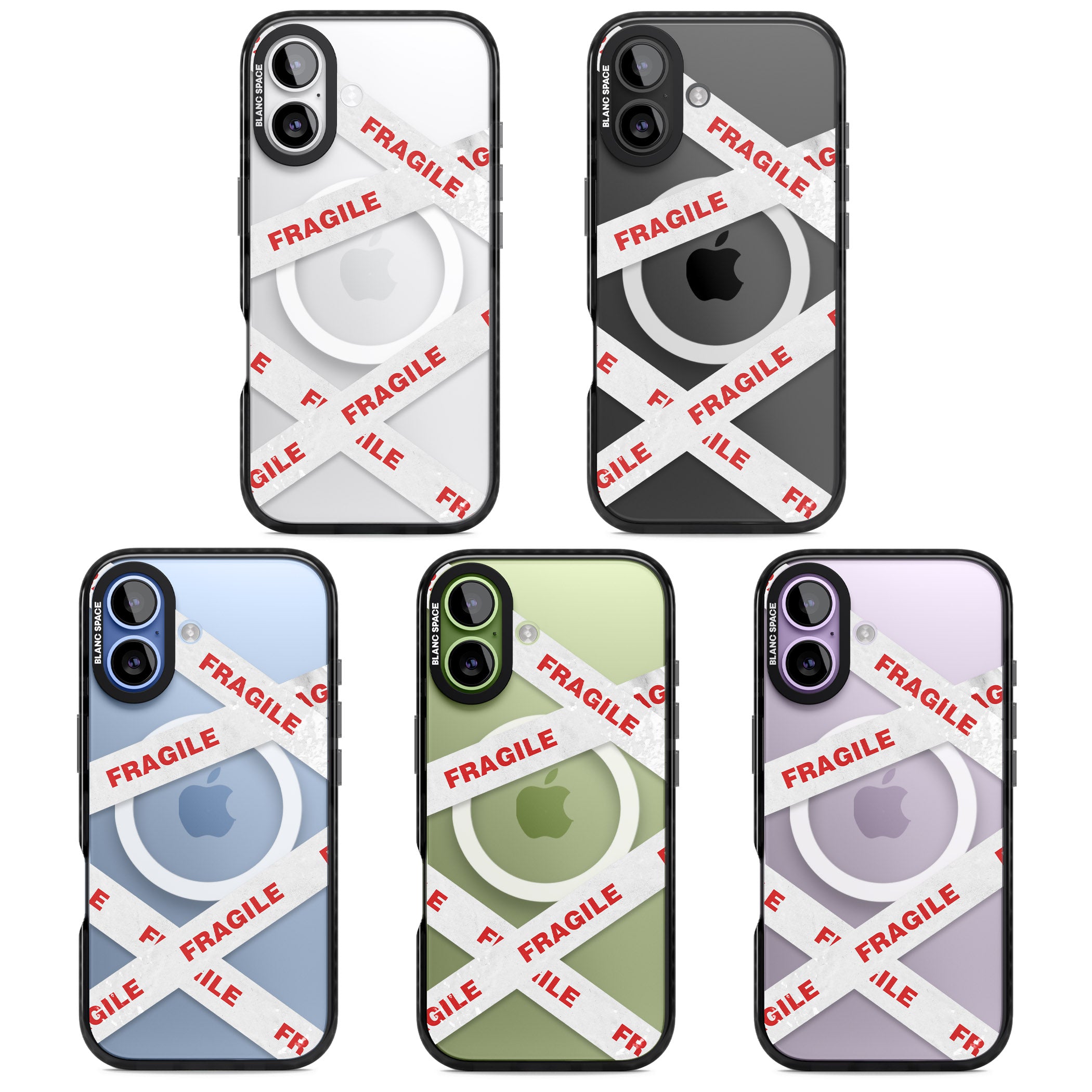 Fragile Tape iPhone 17 Impact Pro Black Phone Case APT Impact Protection