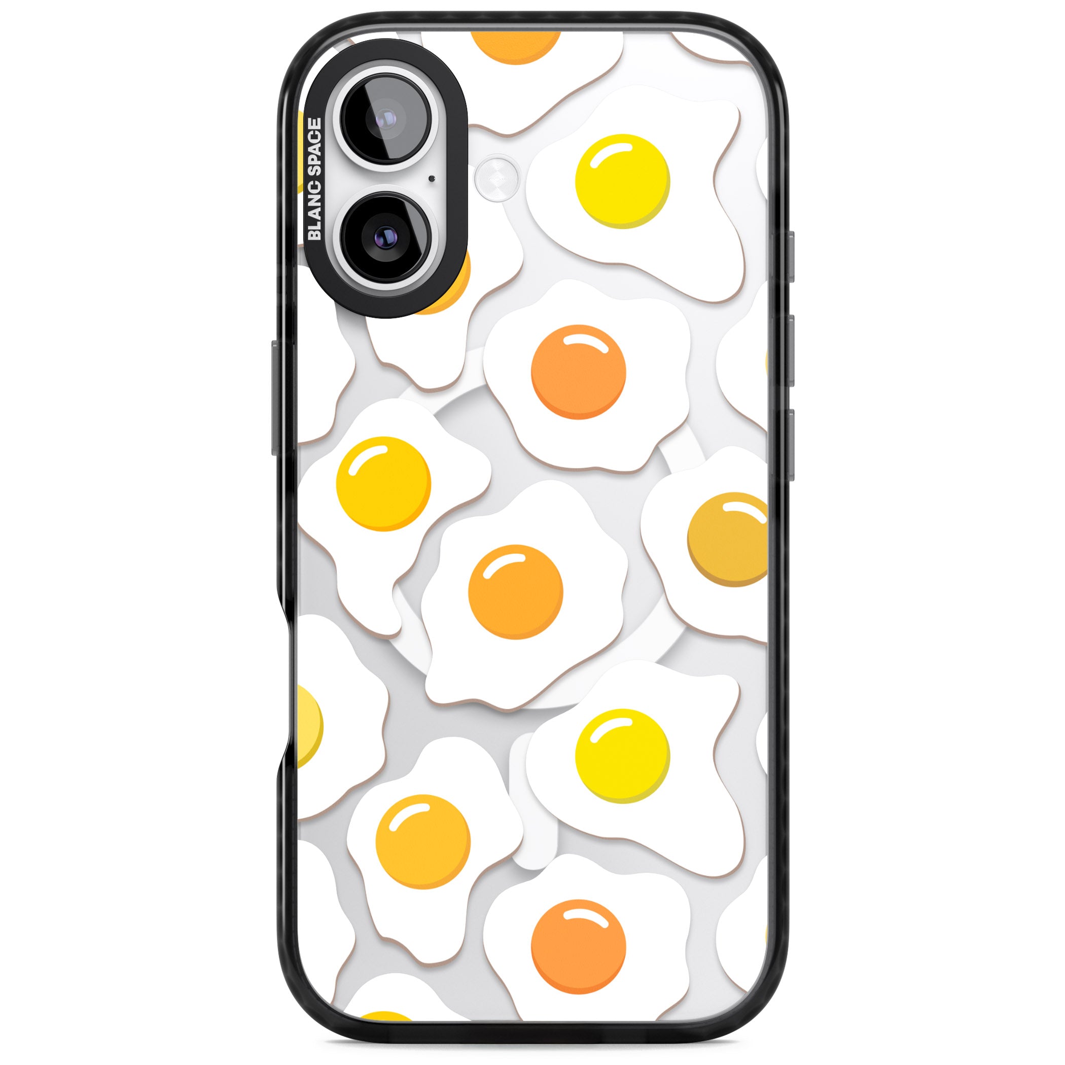 Fried Egg Pattern iPhone 17 Impact Pro Black Phone Case