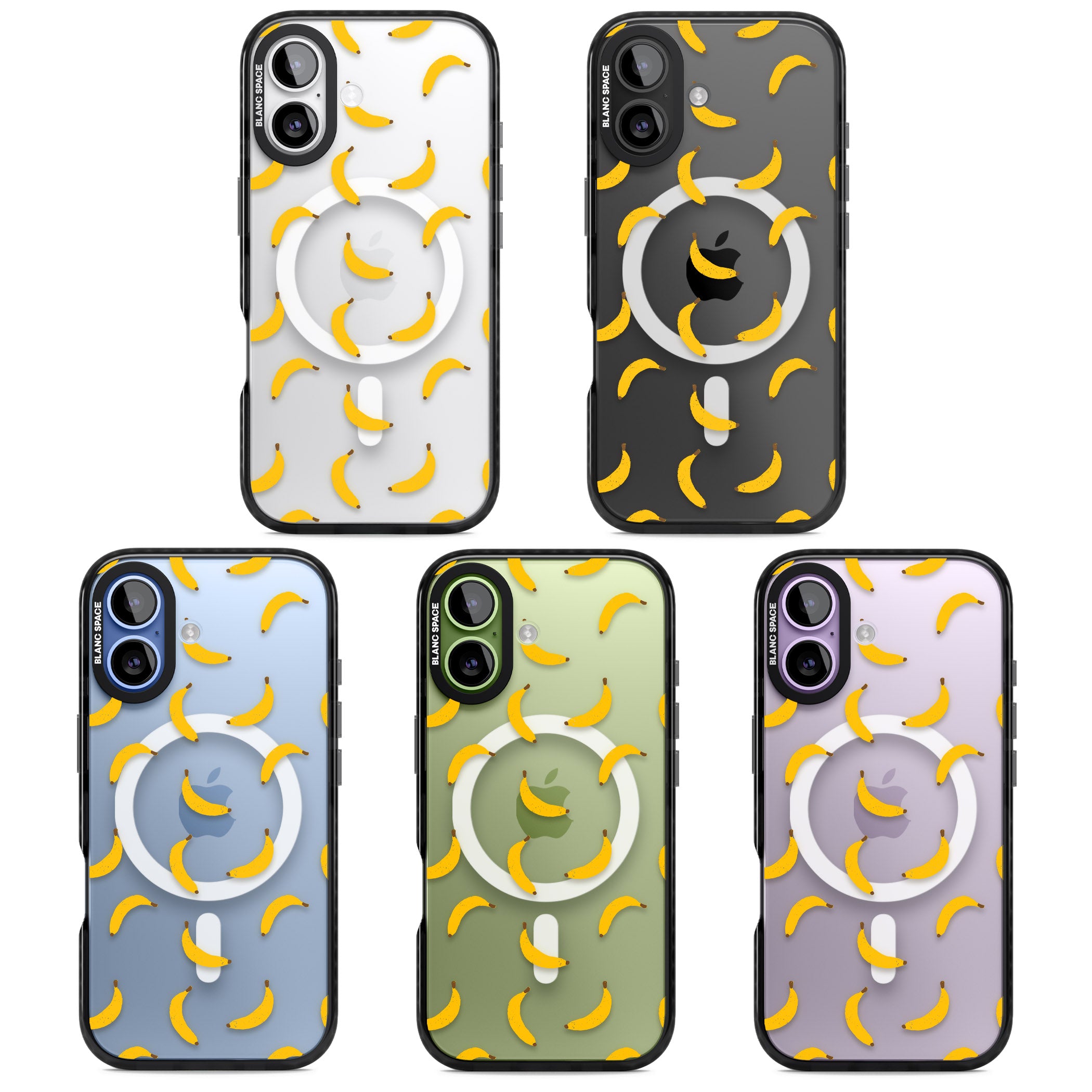 Banana Pattern iPhone 17 Impact Pro Black Phone Case APT Impact Protection