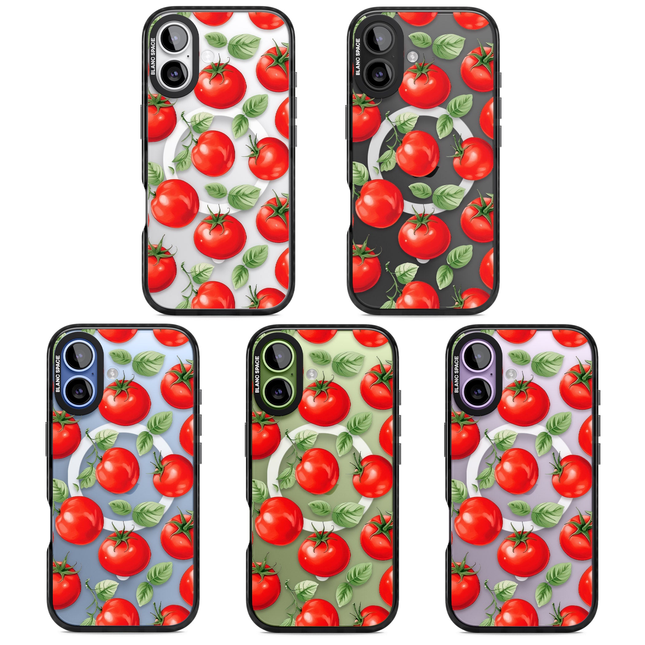 Tomato Pattern iPhone 17 Impact Pro Black Phone Case APT Impact Protection