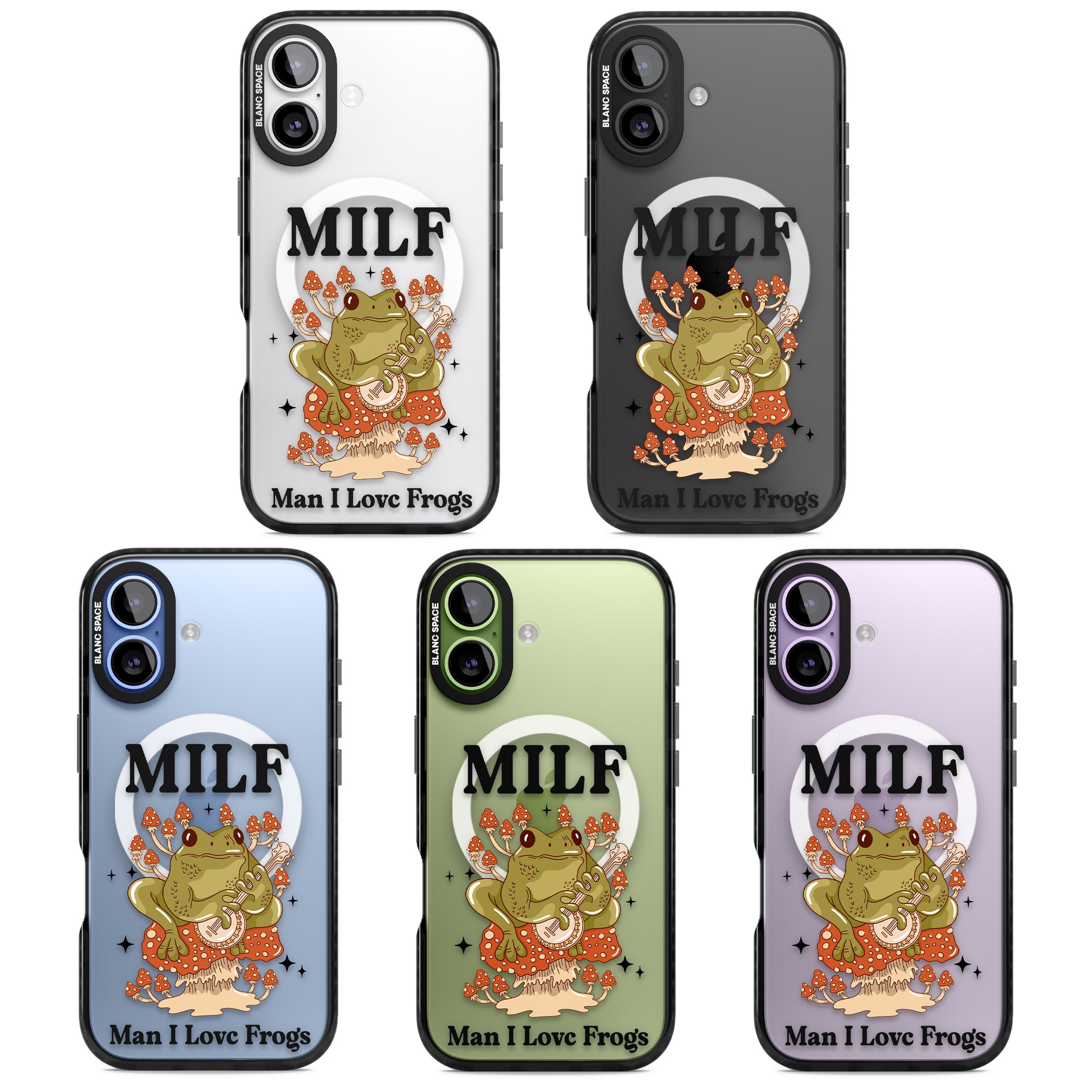 Man I Love Frogs iPhone 17 Impact Pro Black Phone Case APT Impact Protection