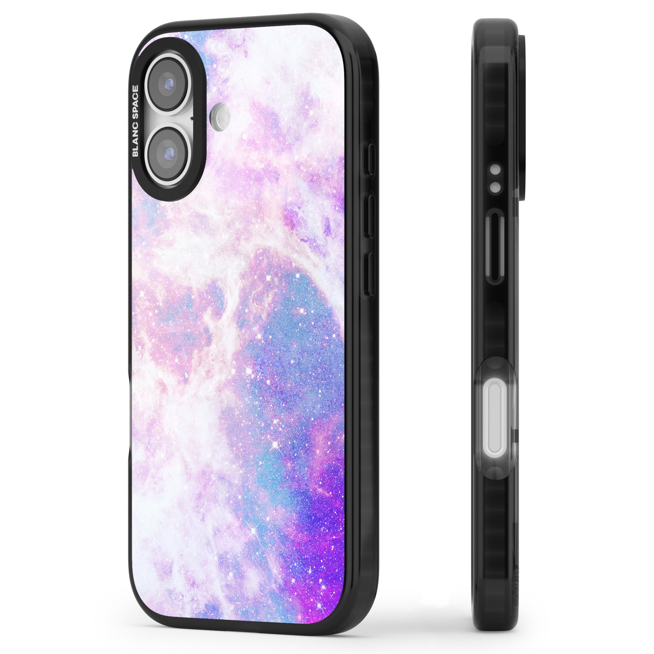 Pastel Galaxy iPhone 17 Impact Pro Black Phone Case Side Profile