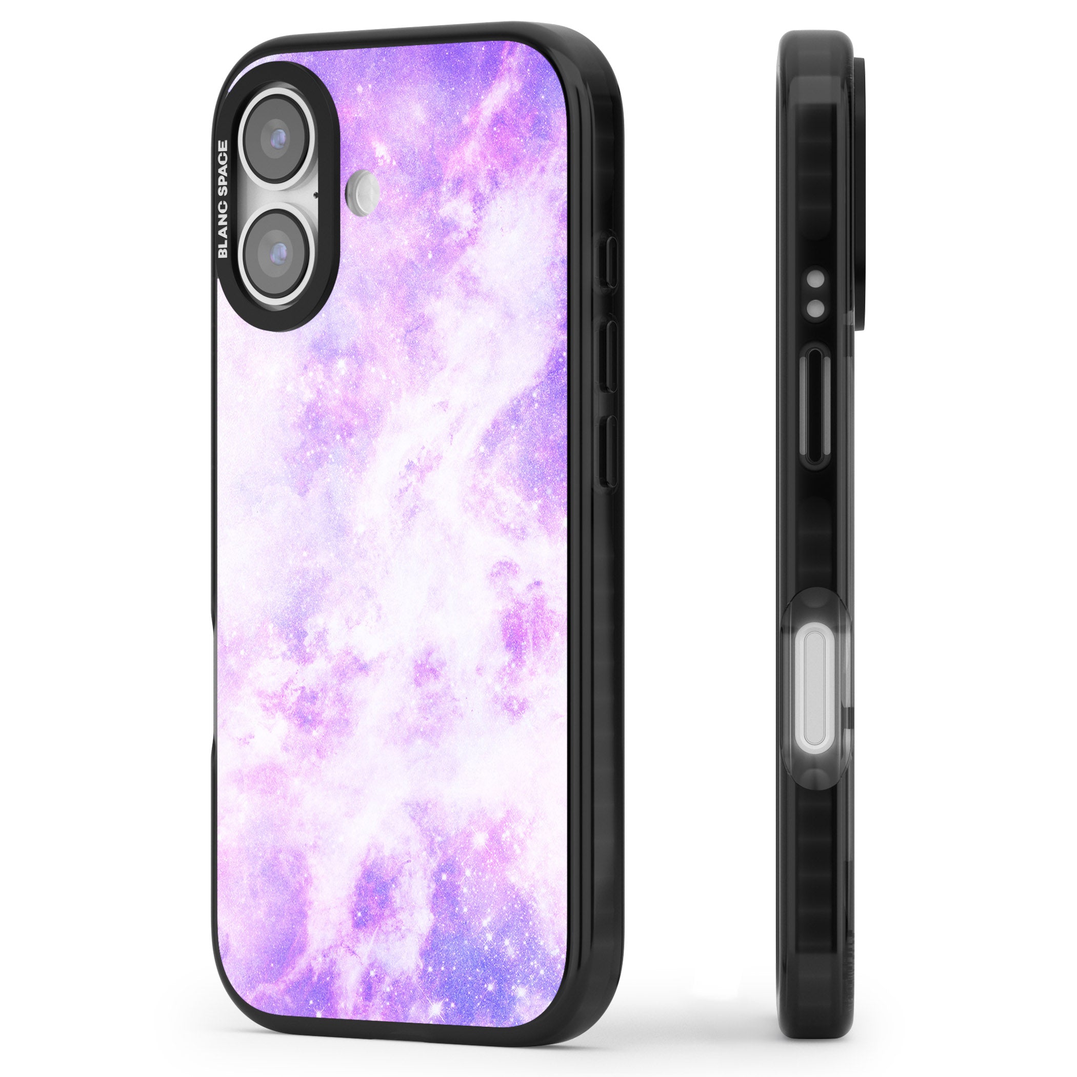 Purple Galaxy Vibes iPhone 17 Impact Pro Black Phone Case Side Profile