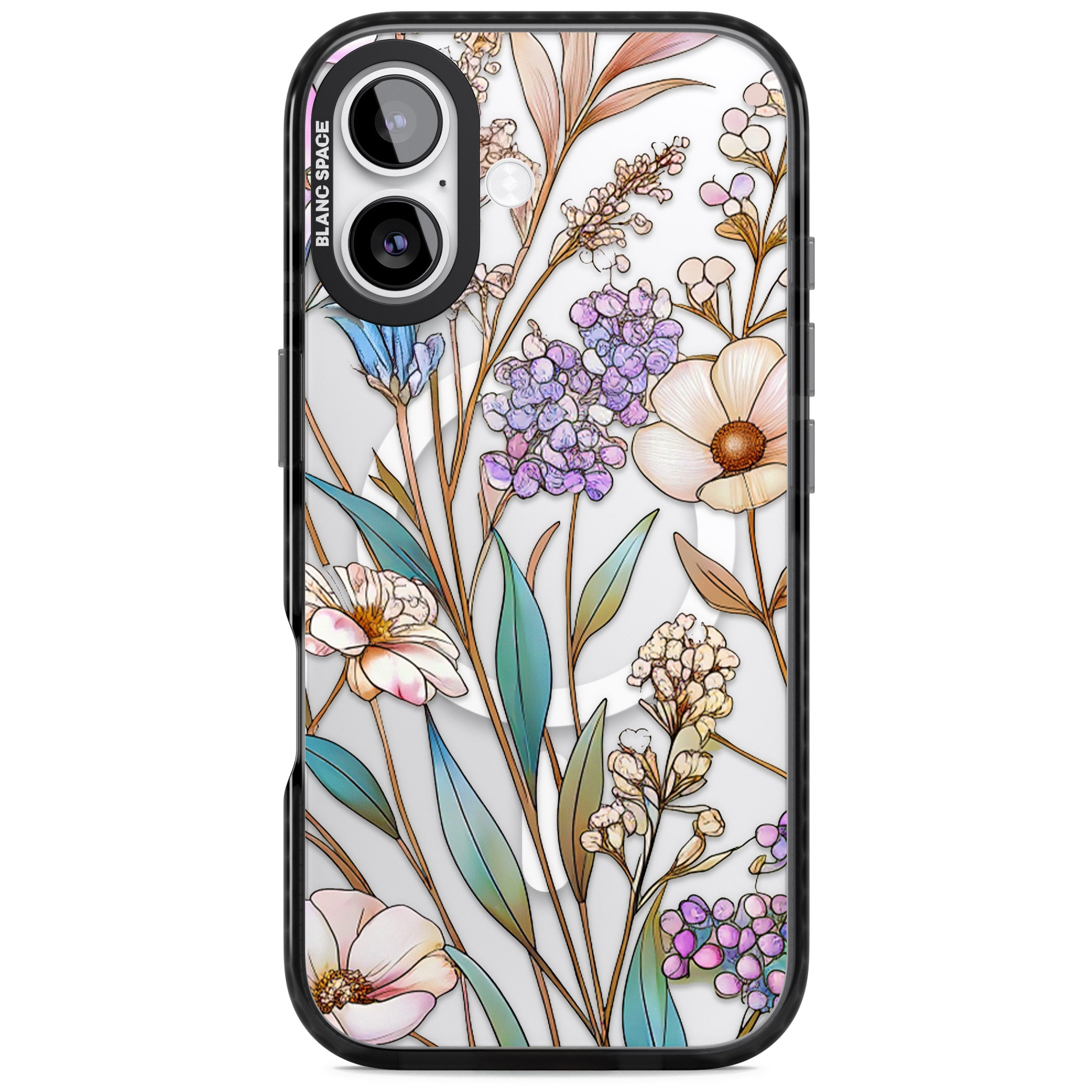 Glass Wildflower Mix iPhone 17 Impact Pro Black Phone Case