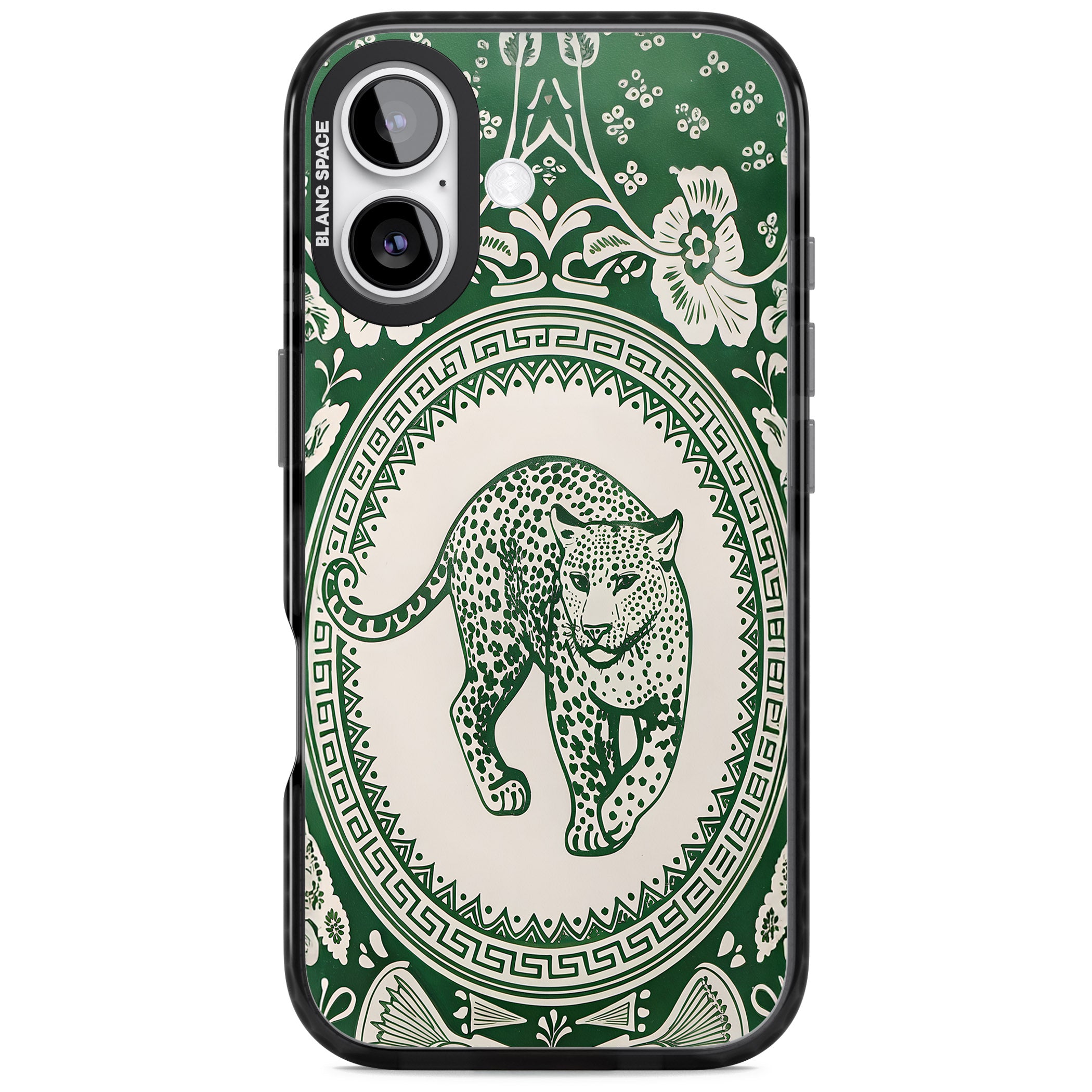Green Leopard iPhone 17 Impact Pro Black Phone Case
