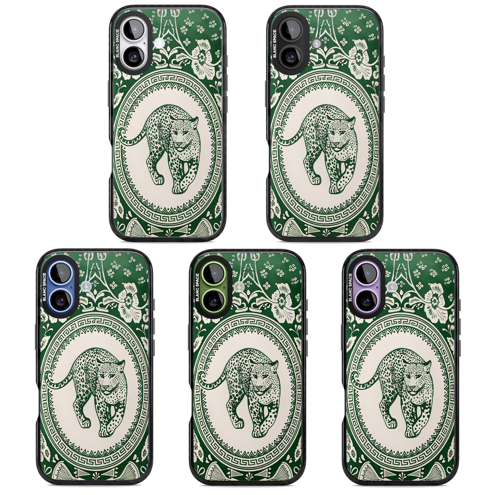 Green Leopard iPhone 17 Impact Pro Black Phone Case APT Impact Protection