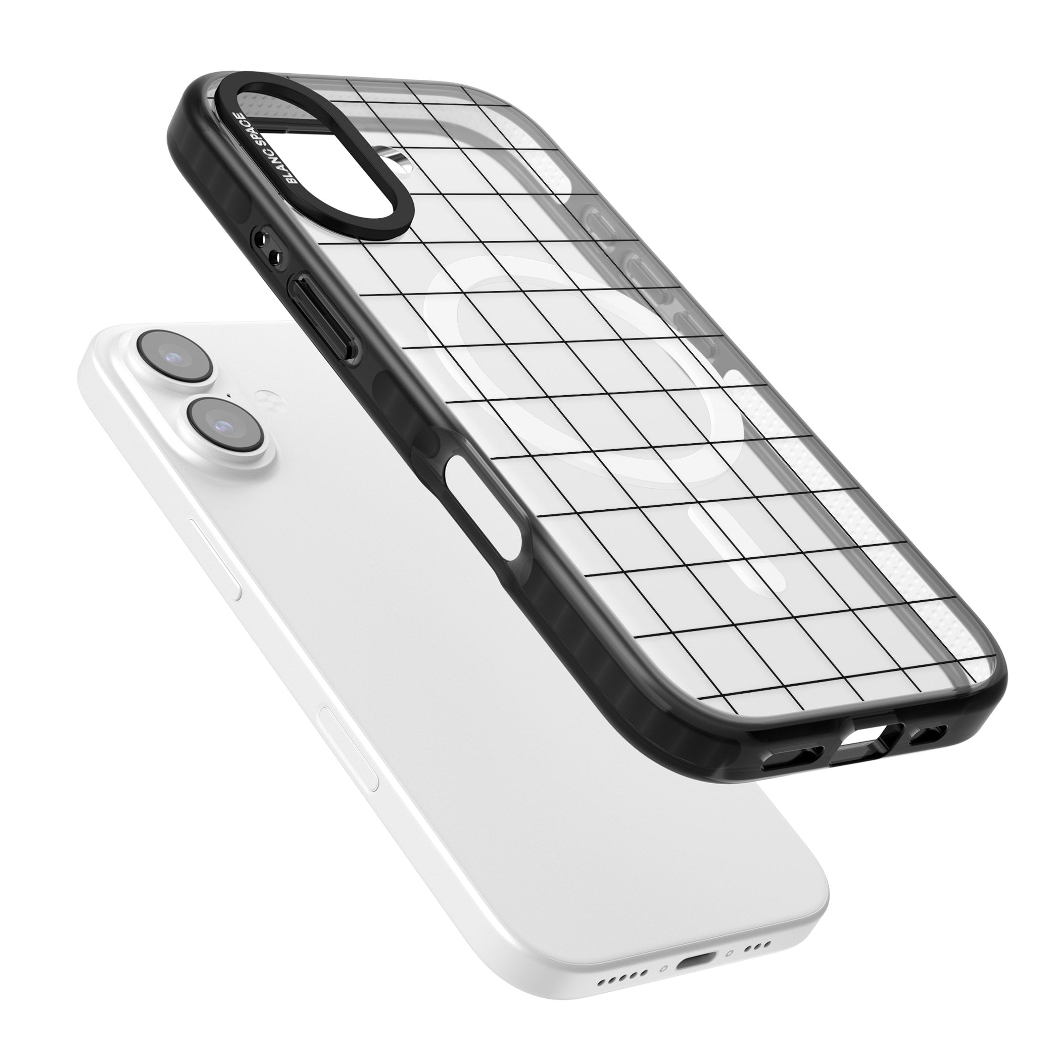 Simplistic Large Grid iPhone 17 Impact Pro Black Phone Case Colours