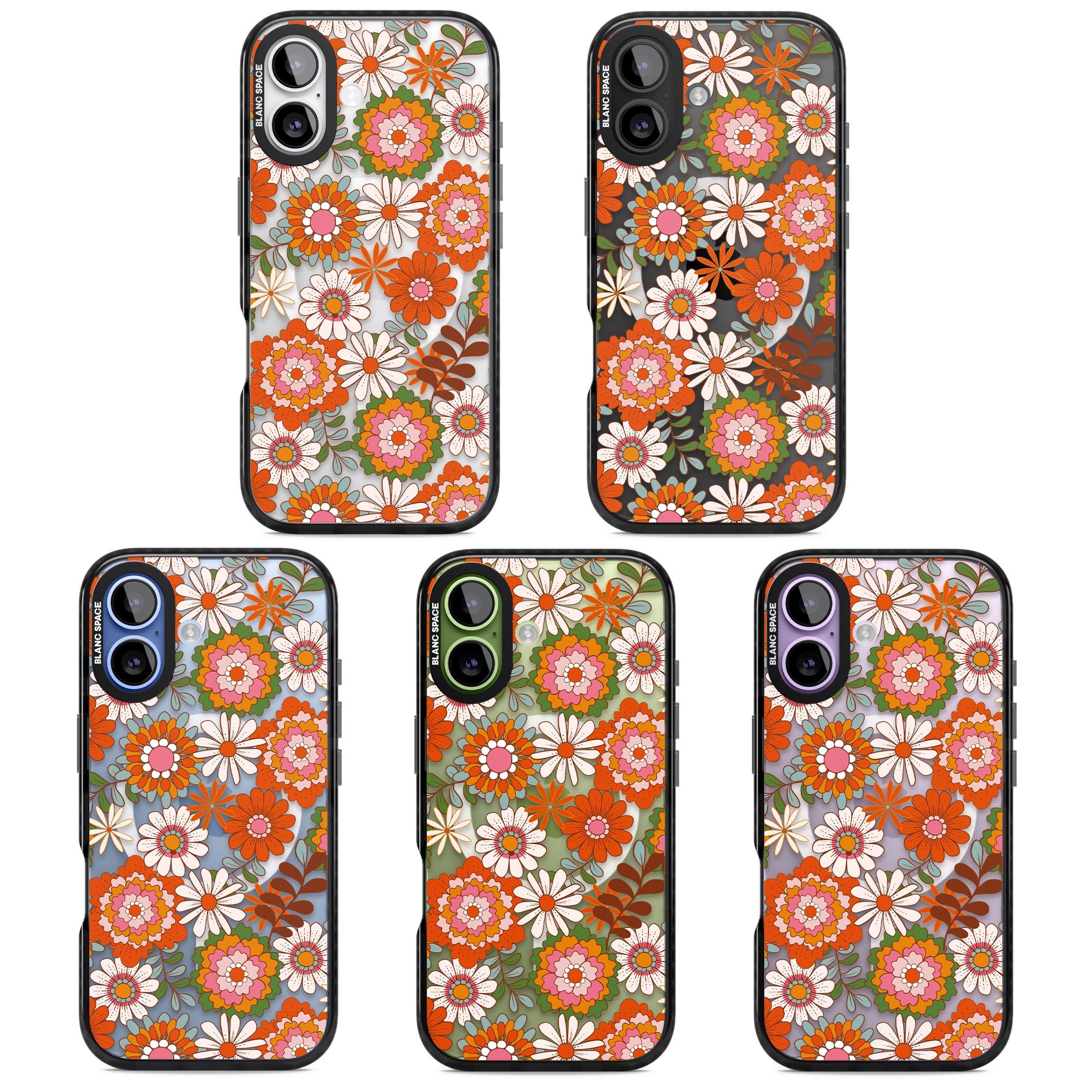 Seventies Bloom iPhone 17 Impact Pro Black Phone Case APT Impact Protection