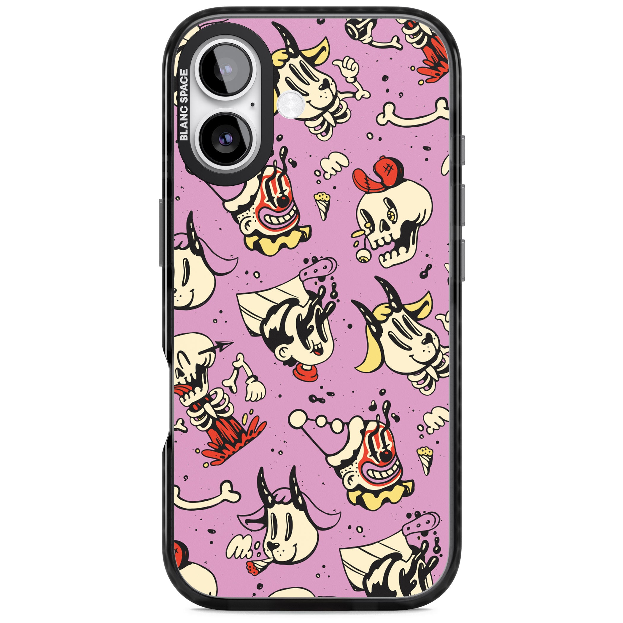 Purple Retro Halloween Pattern iPhone 17 Impact Pro Black Phone Case