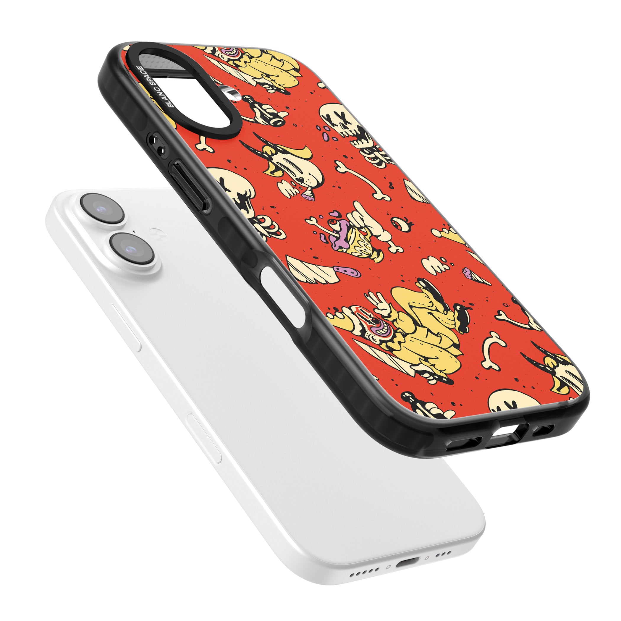 Red Retro Halloween Pattern iPhone 17 Impact Pro Black Phone Case Colours