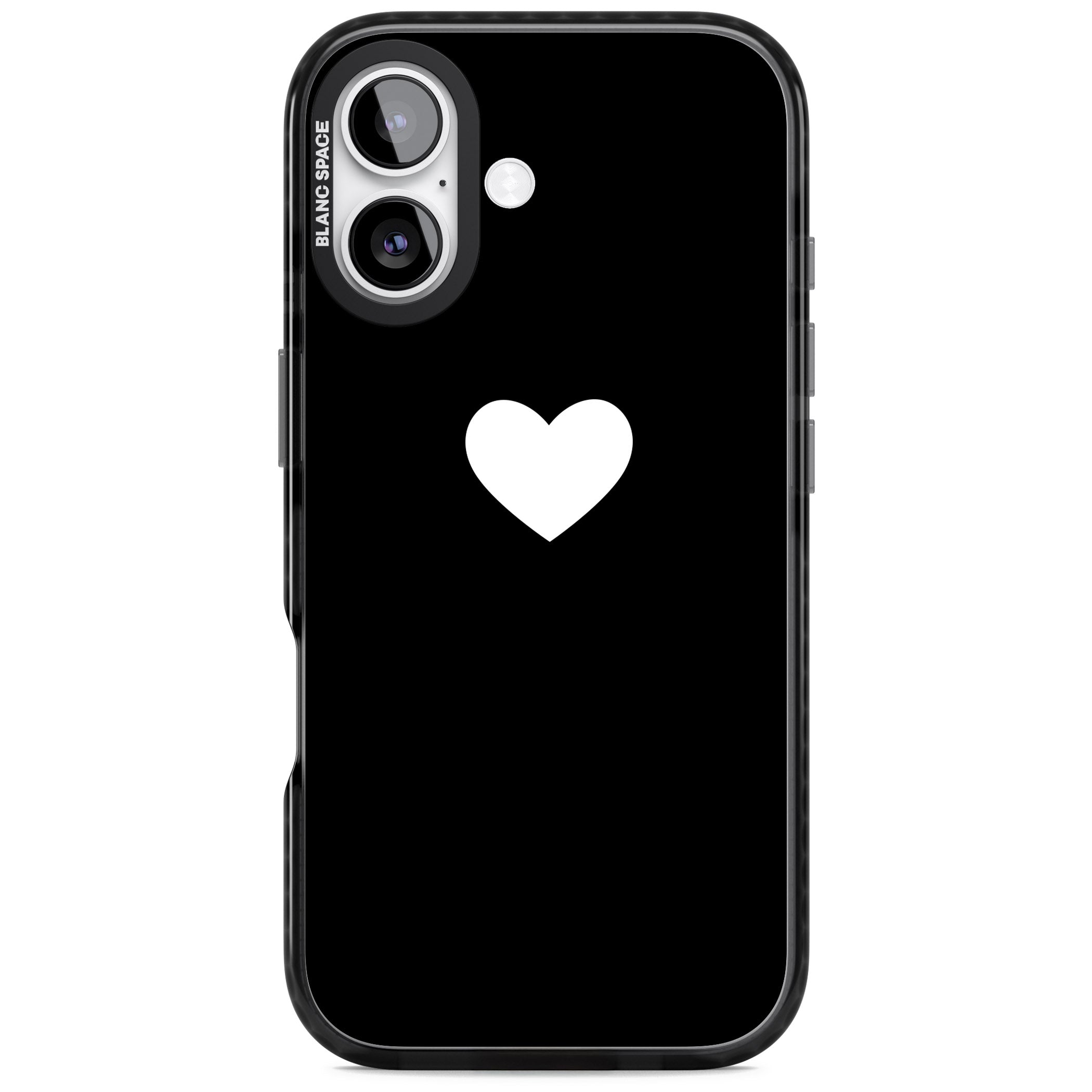 Single Heart Design: White & iPhone 17 Impact Pro Black Phone Case