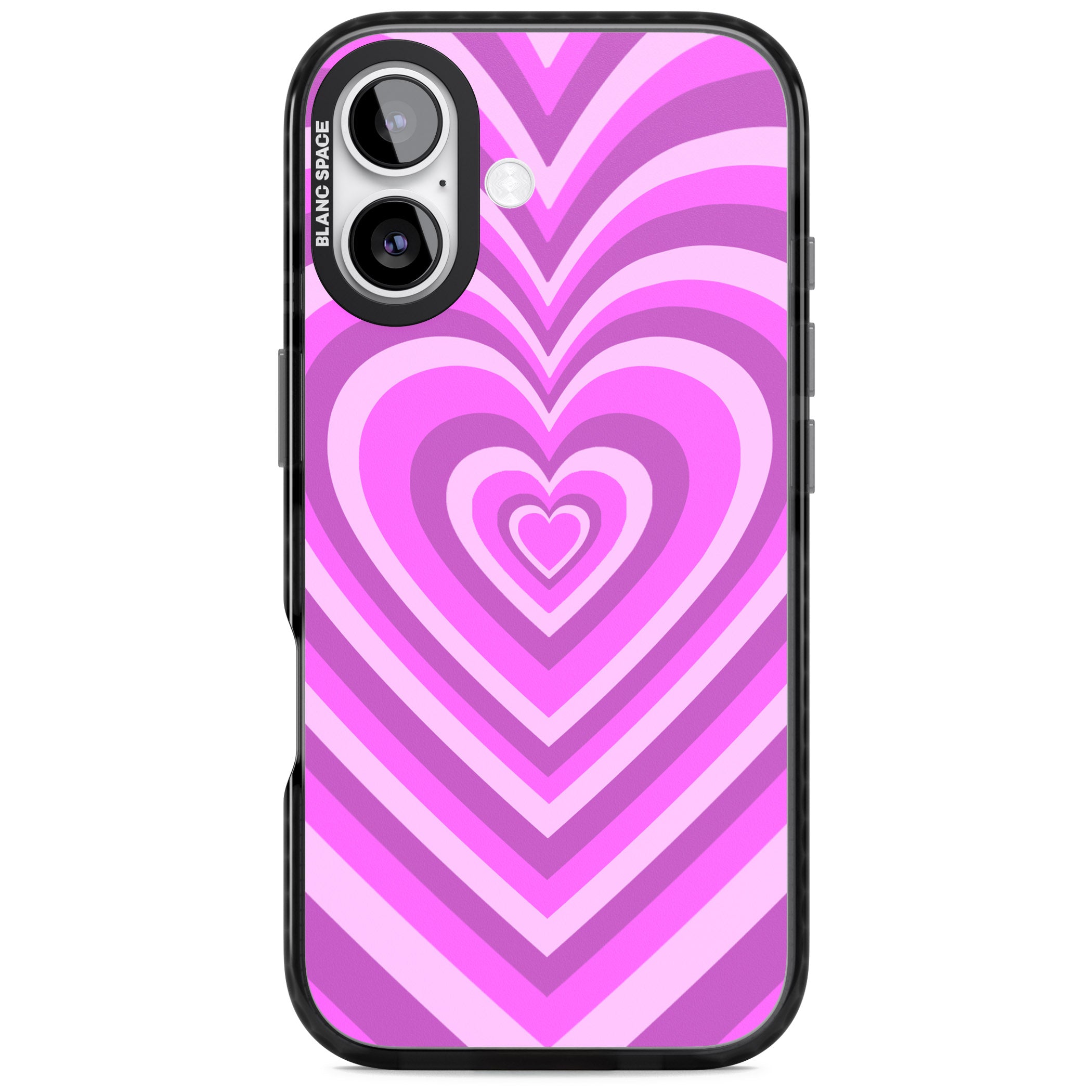 Pink Heart Illusion iPhone 17 Impact Pro Black Phone Case