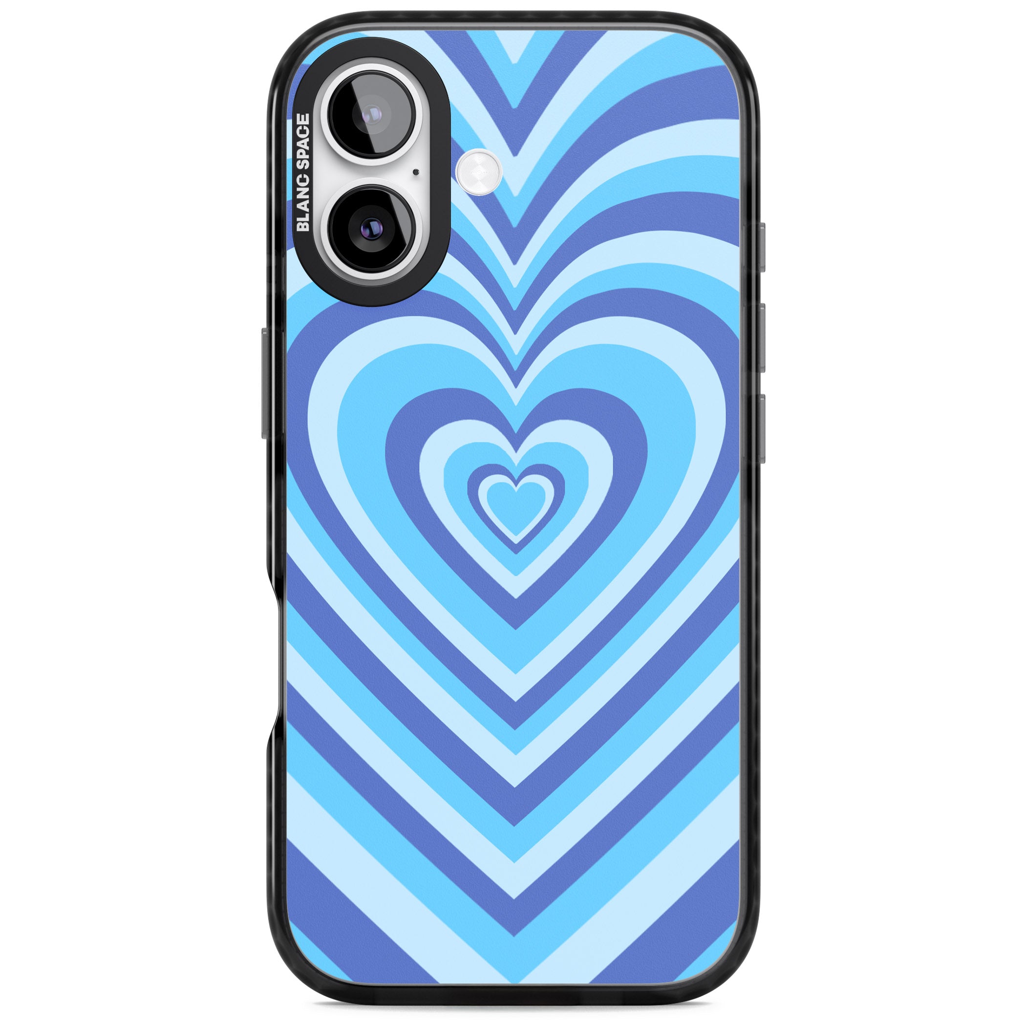 Blue Heart Illusion iPhone 17 Impact Pro Black Phone Case