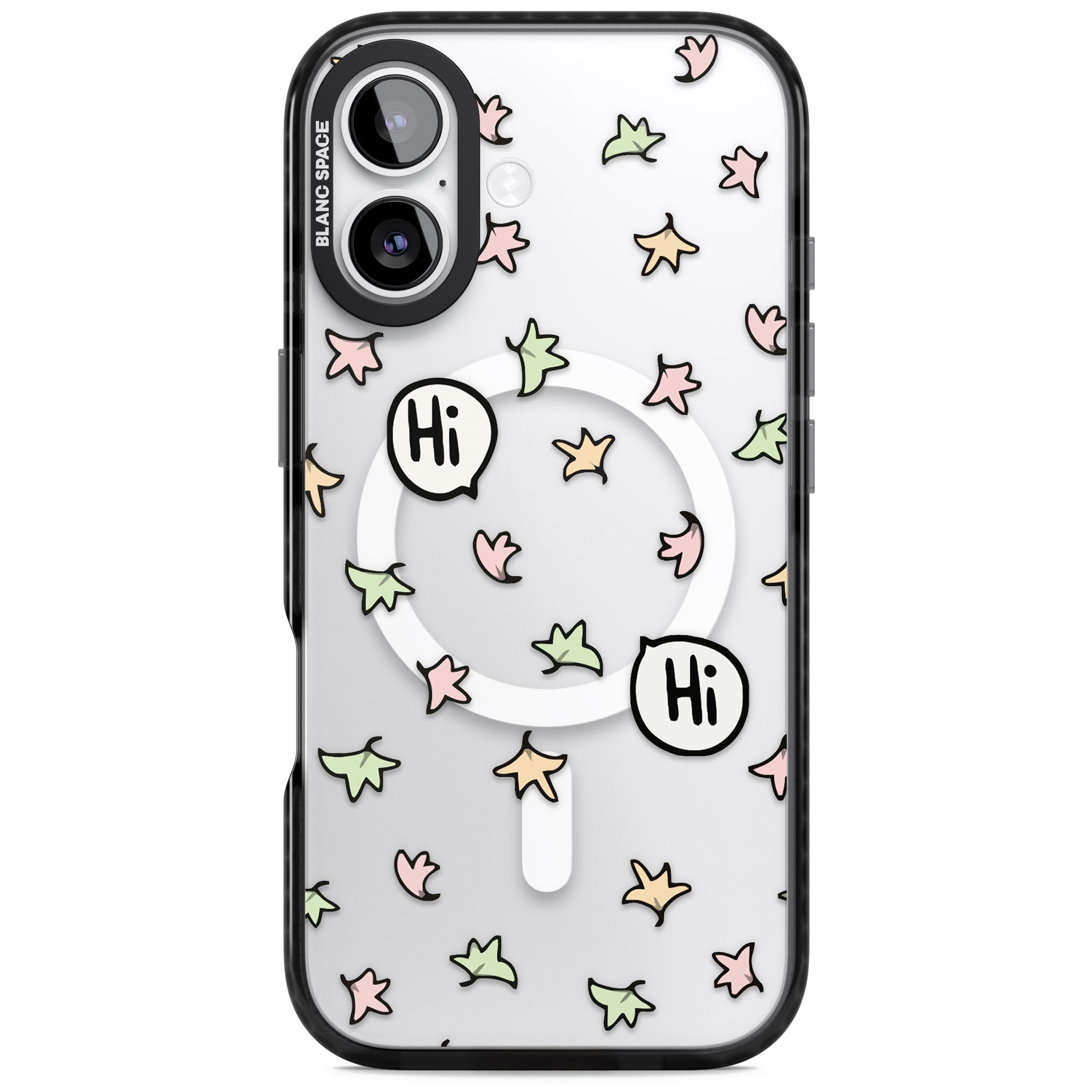 Heartstopper Leaves Pattern iPhone 17 Impact Pro Black Phone Case
