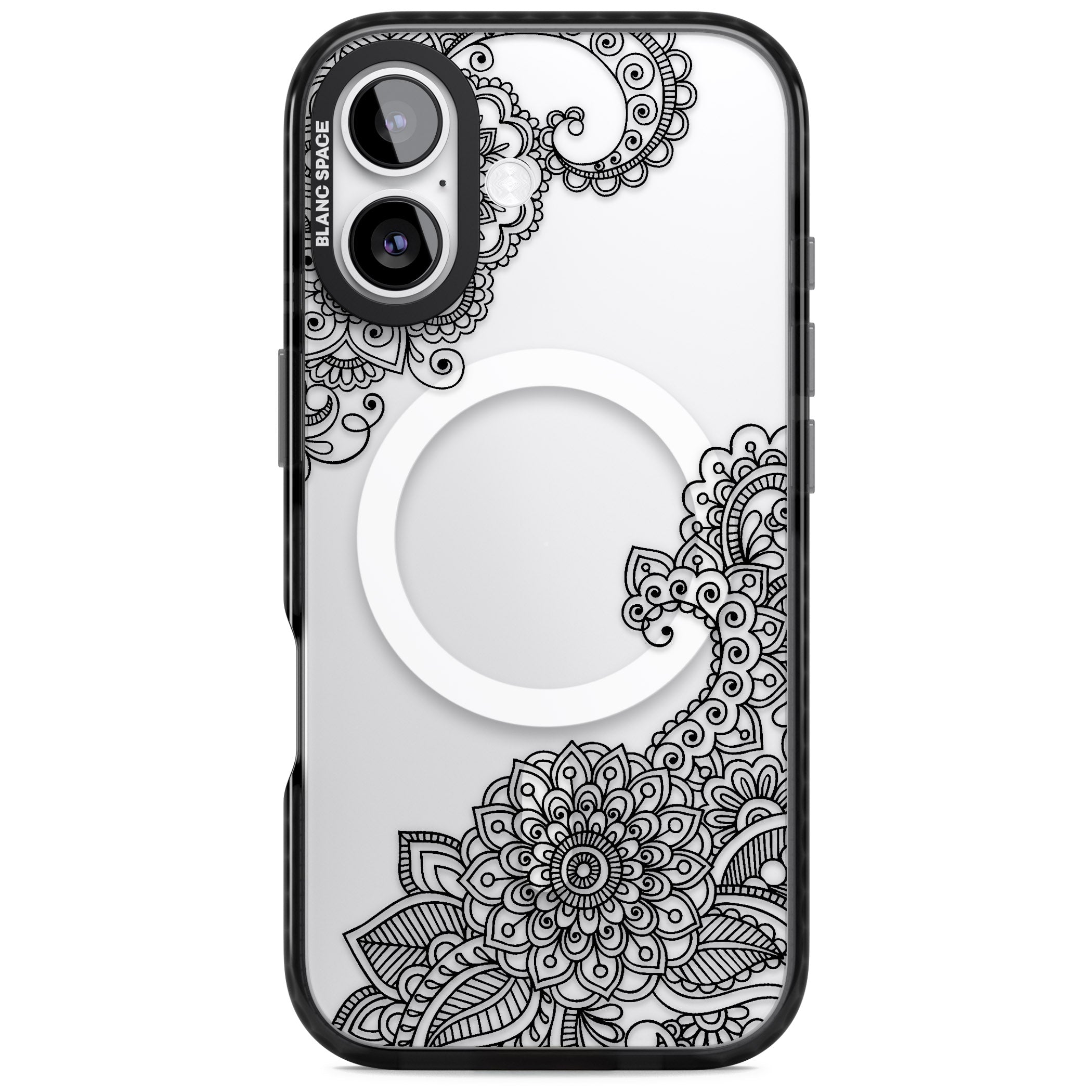 Black Henna Botanicals iPhone 17 Impact Pro Black Phone Case