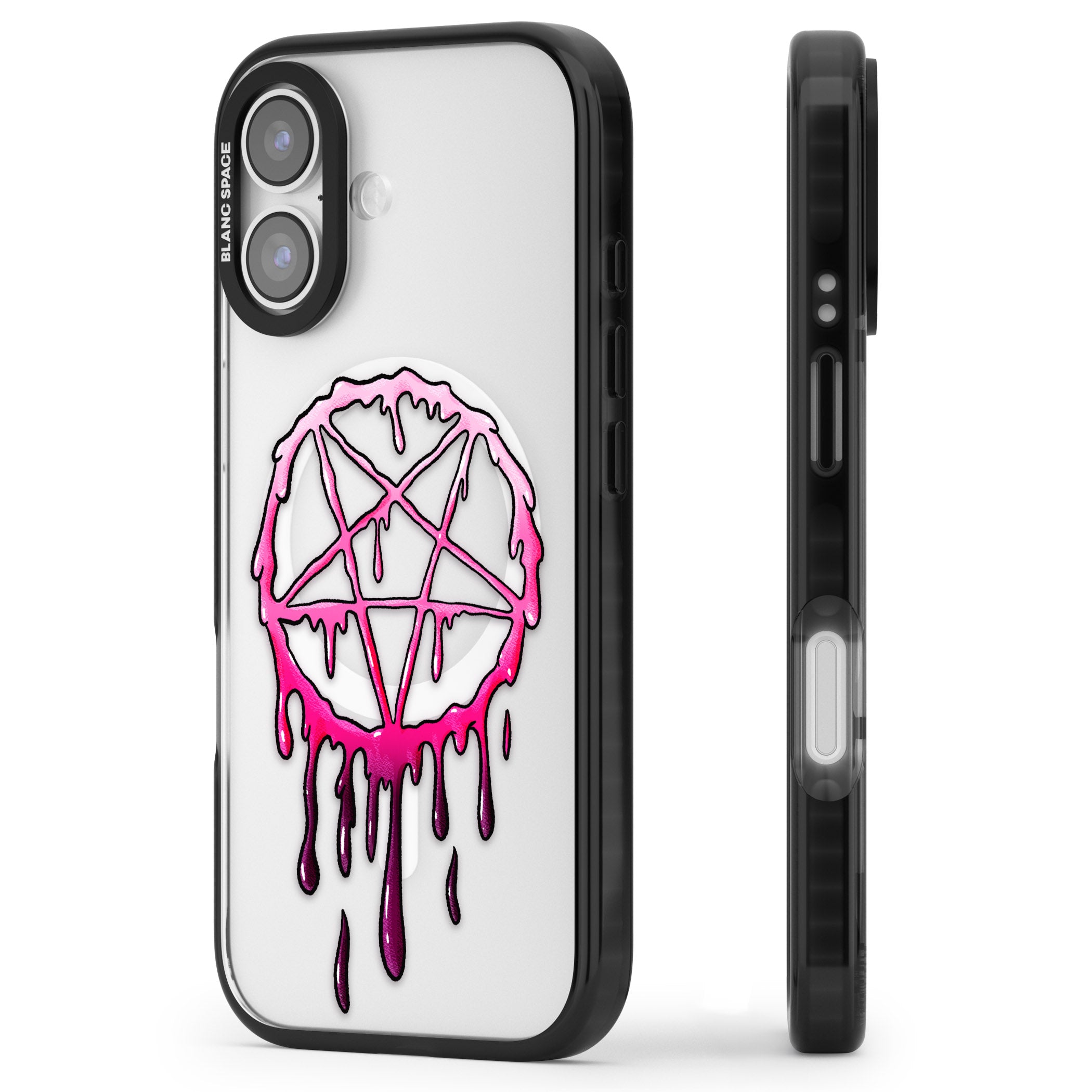 Pentagram Of Blood iPhone 17 Impact Pro Black Phone Case Side Profile