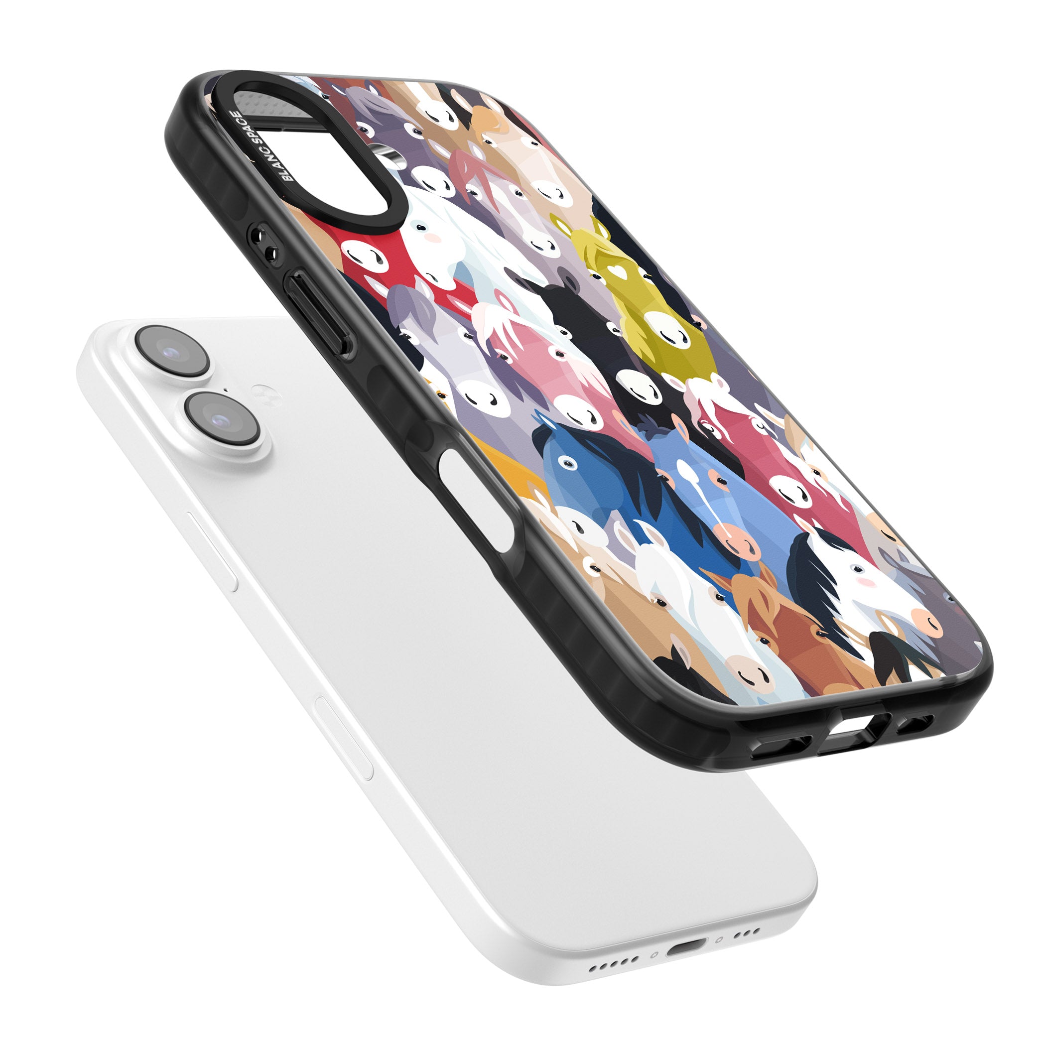 Colourful Horse Pattern iPhone 17 Impact Pro Black Phone Case Colours