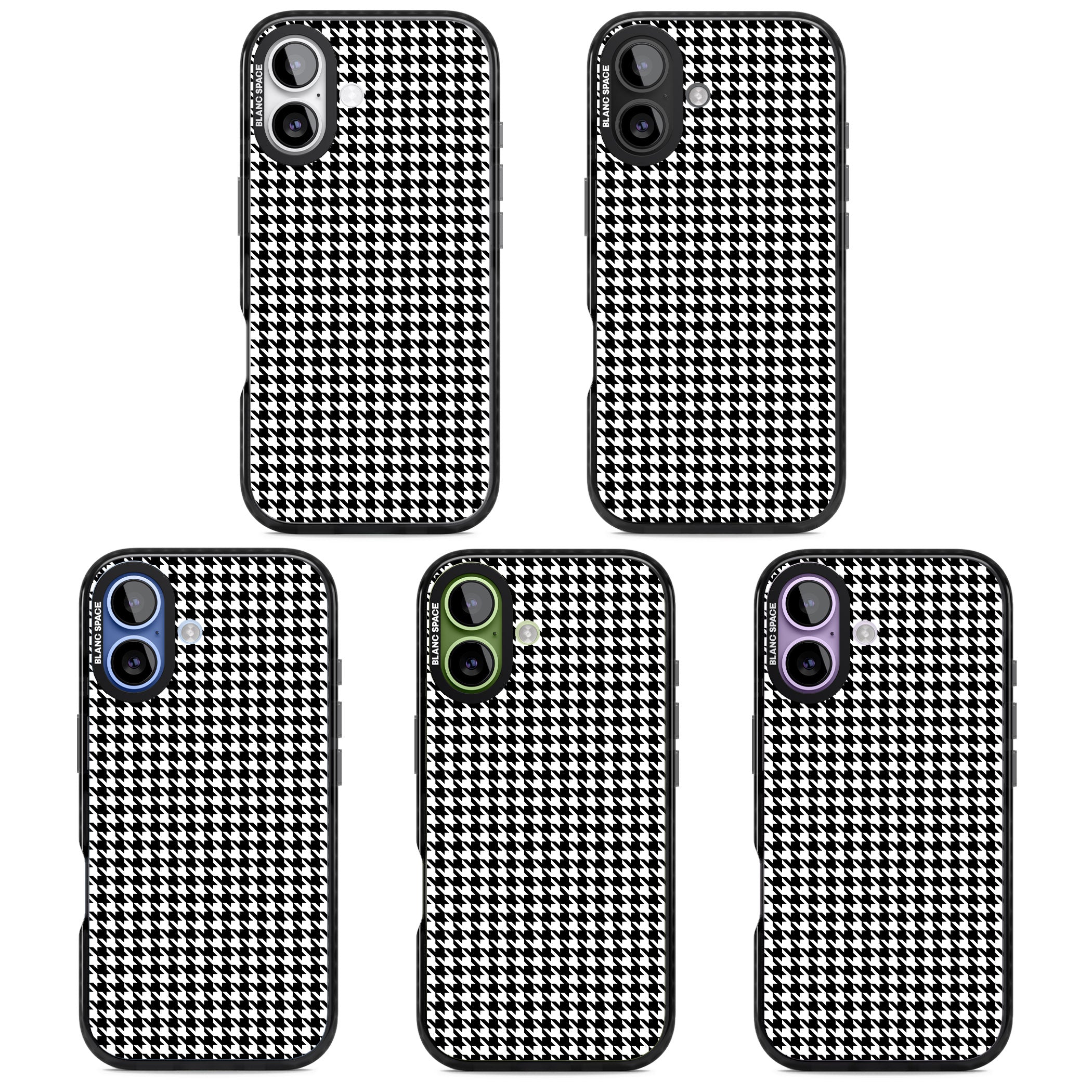 Black Houndstooth Pattern iPhone 17 Impact Pro Black Phone Case APT Impact Protection
