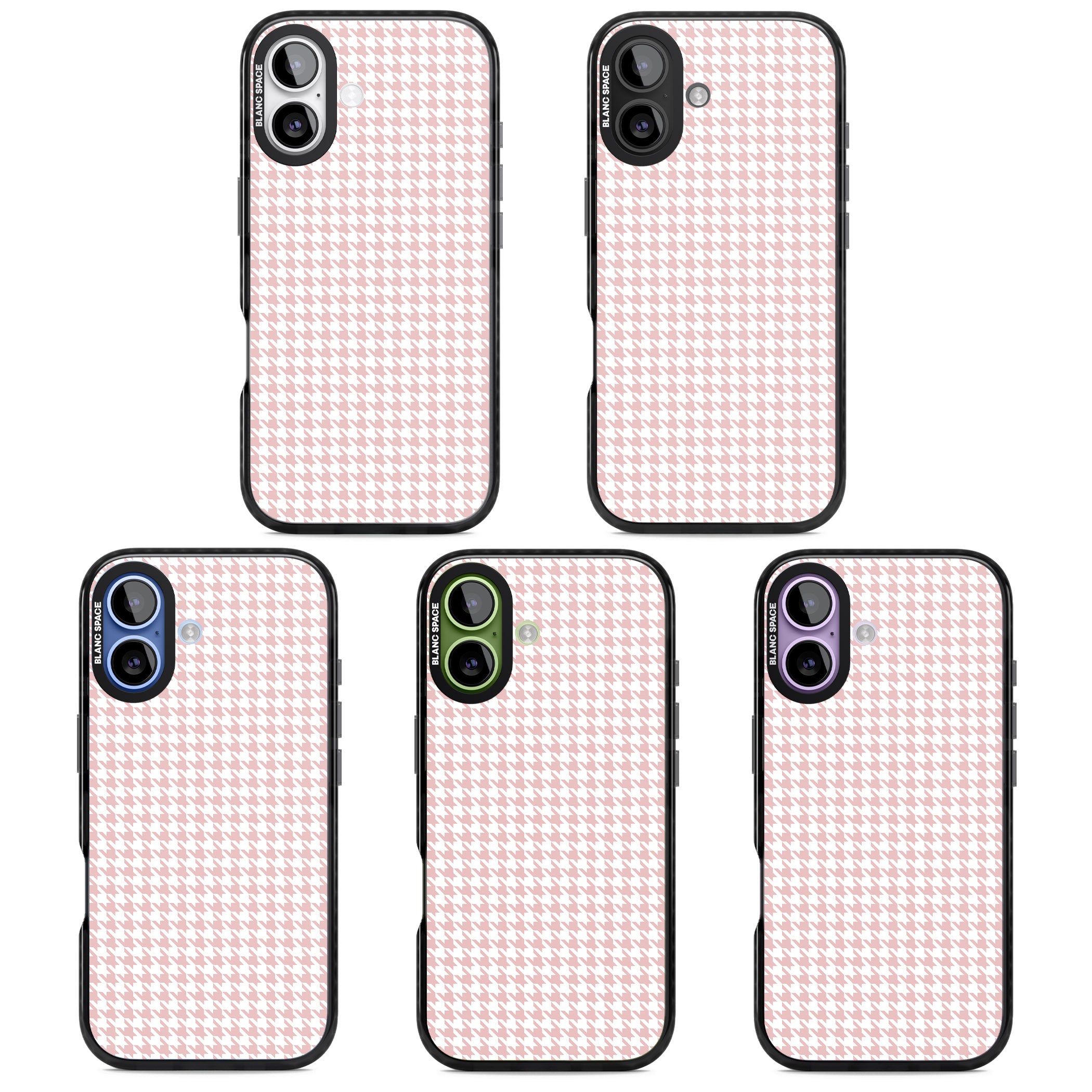 Pink Houndstooth Pattern iPhone 17 Impact Pro Black Phone Case APT Impact Protection