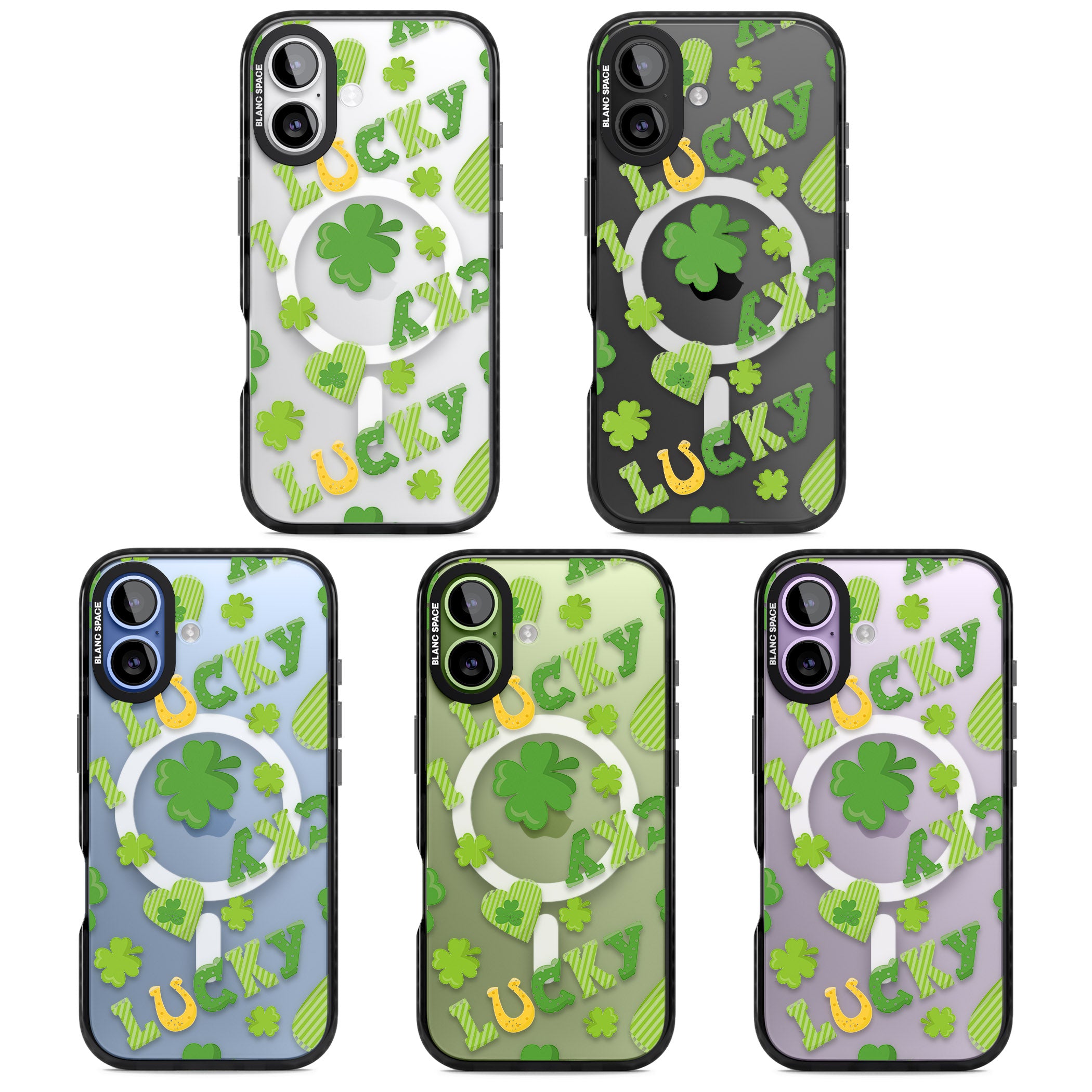 Lucky Irish Clover iPhone 17 Impact Pro Black Phone Case APT Impact Protection