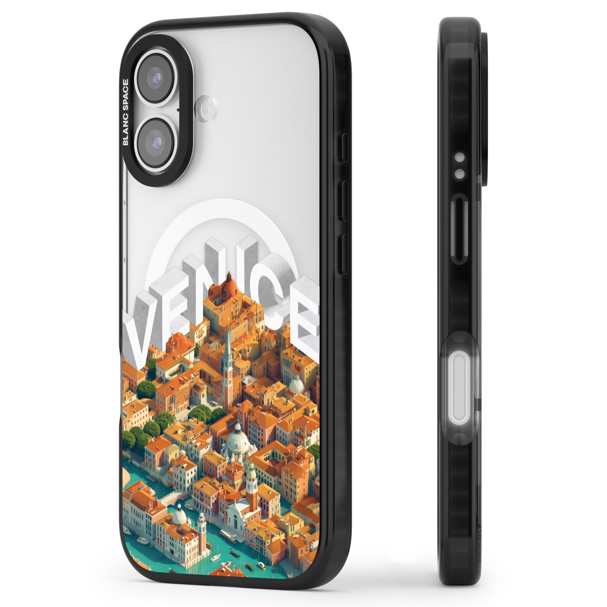 Venice iPhone 17 Impact Pro Black Phone Case Side Profile