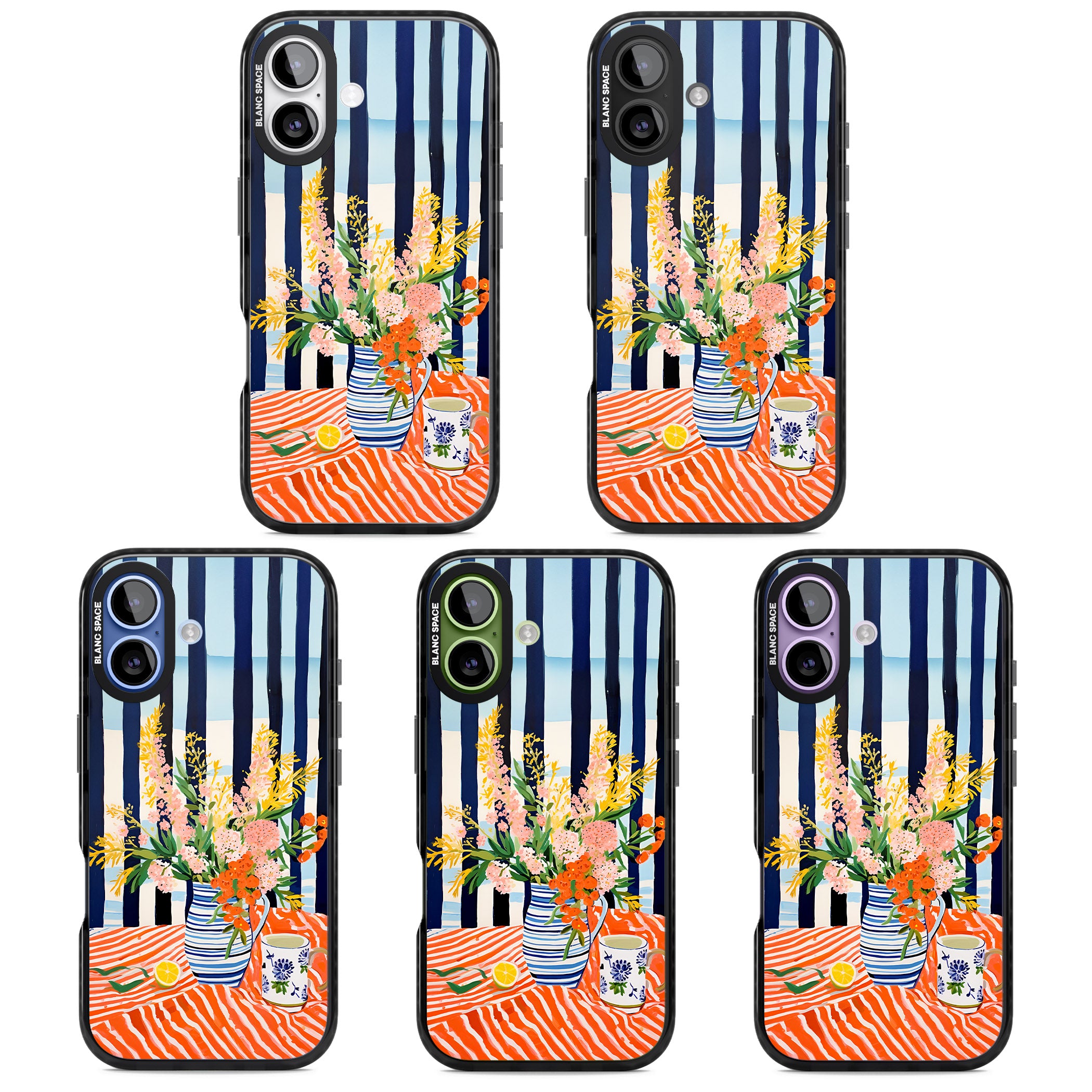 Seaside Flowers iPhone 17 Impact Pro Black Phone Case APT Impact Protection