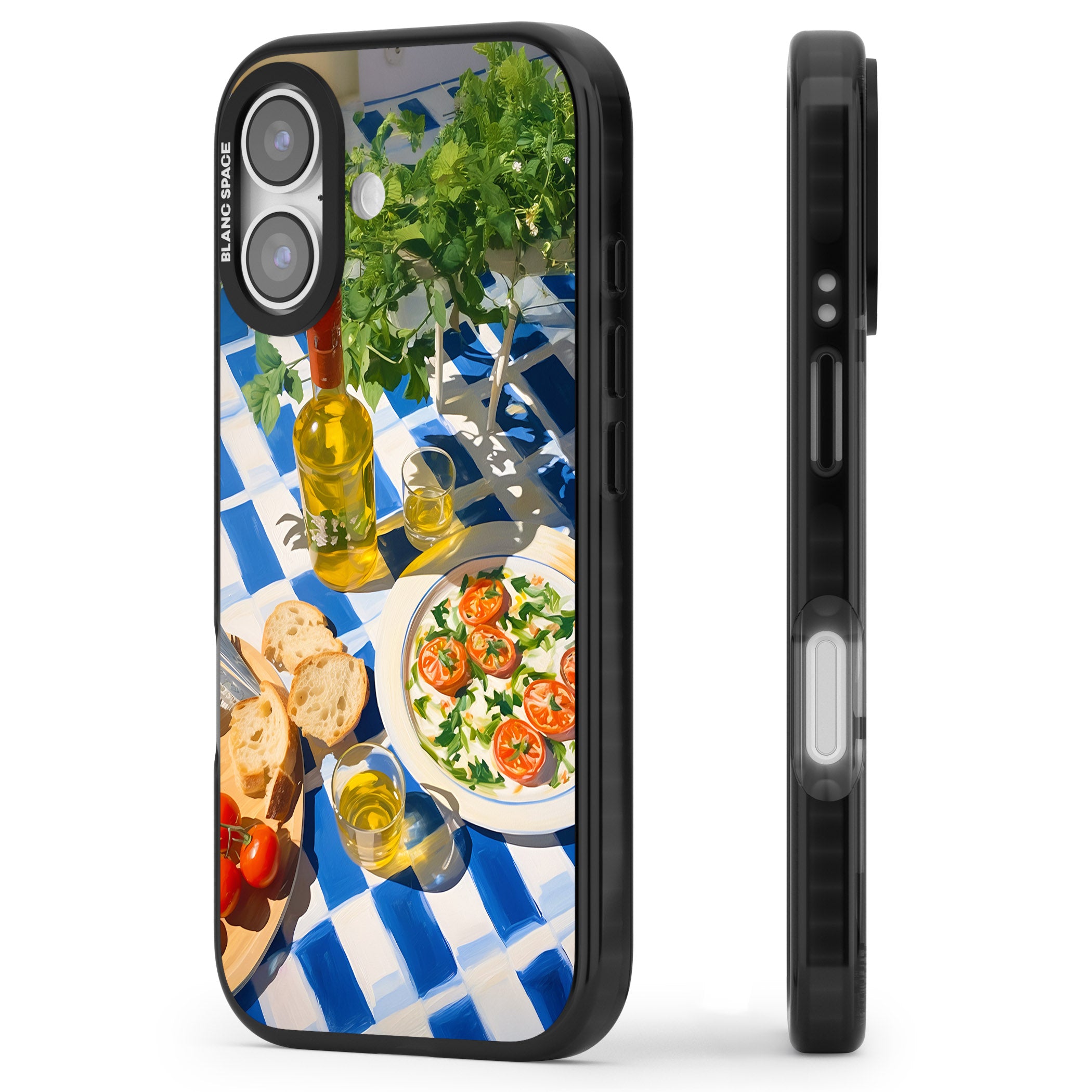 Caprese Salad iPhone 17 Impact Pro Black Phone Case Side Profile