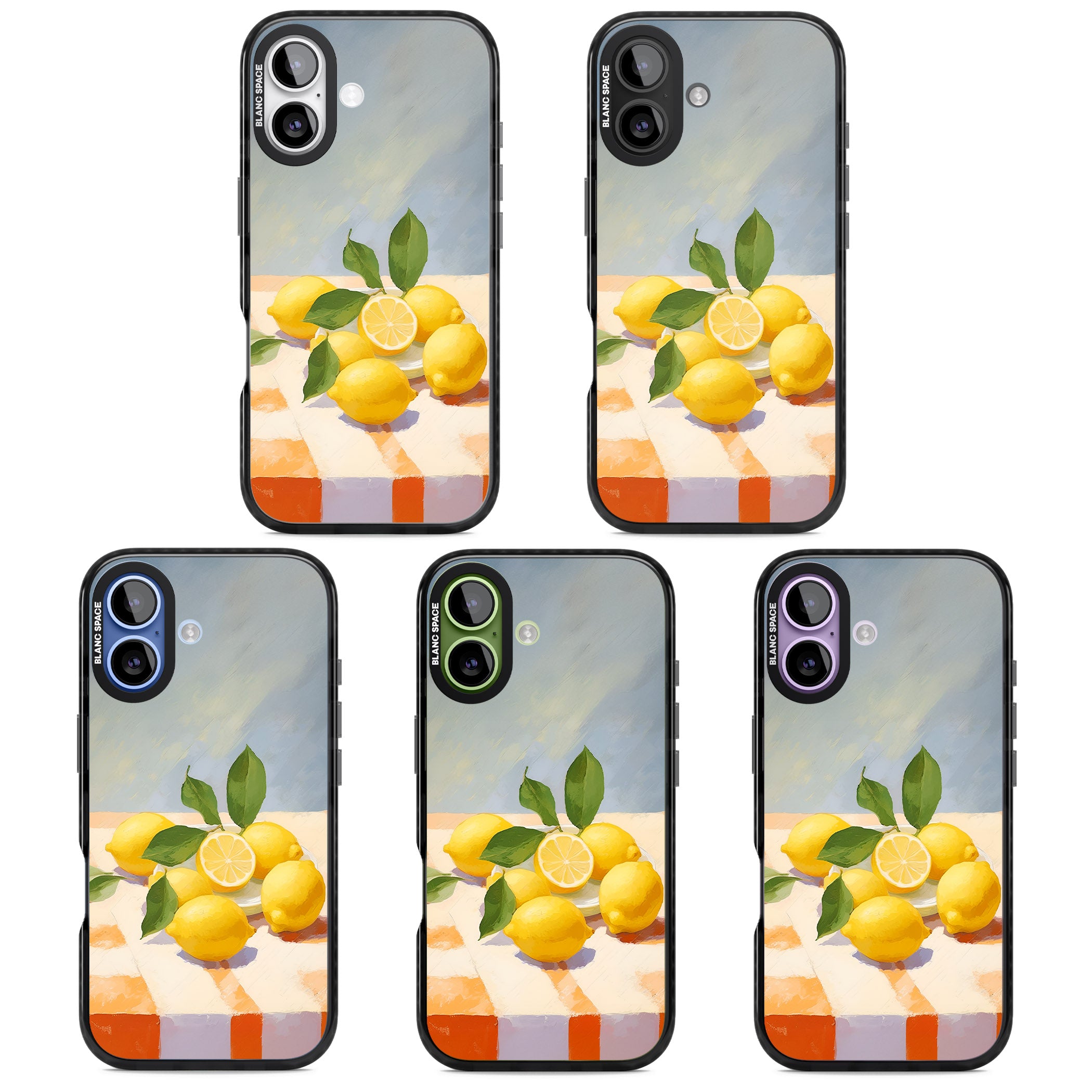 Lemons on Checkered Cloth iPhone 17 Impact Pro Black Phone Case APT Impact Protection