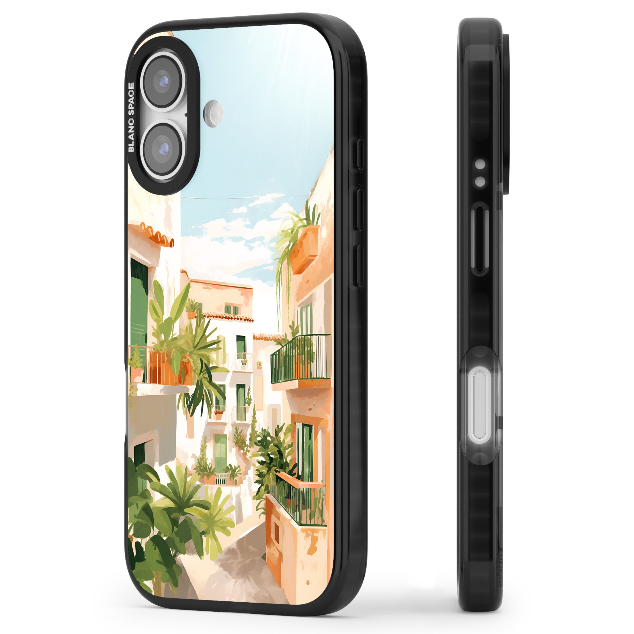 Tuscan Balconies iPhone 17 Impact Pro Black Phone Case Side Profile