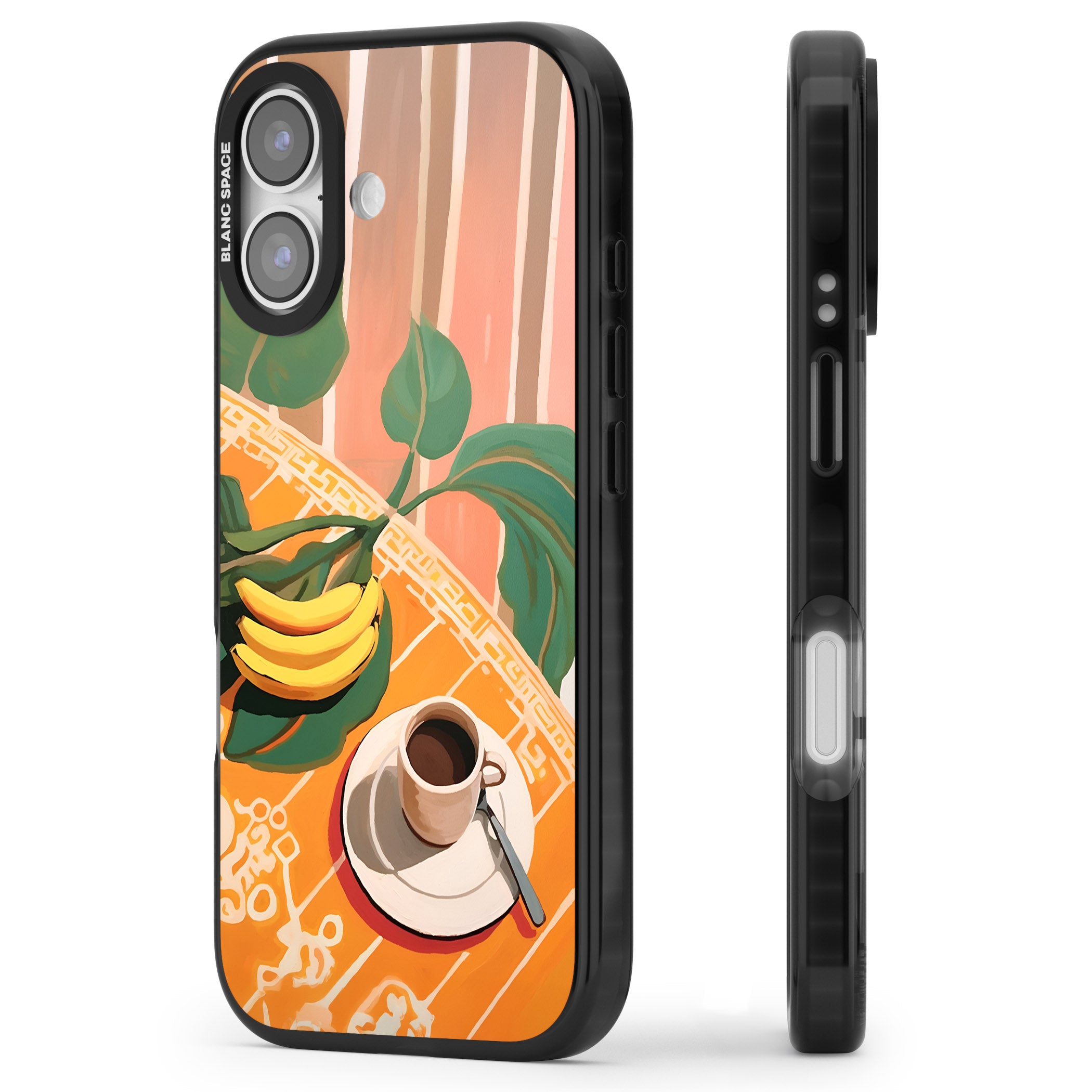 Mediterranean Breakfast iPhone 17 Impact Pro Black Phone Case Side Profile