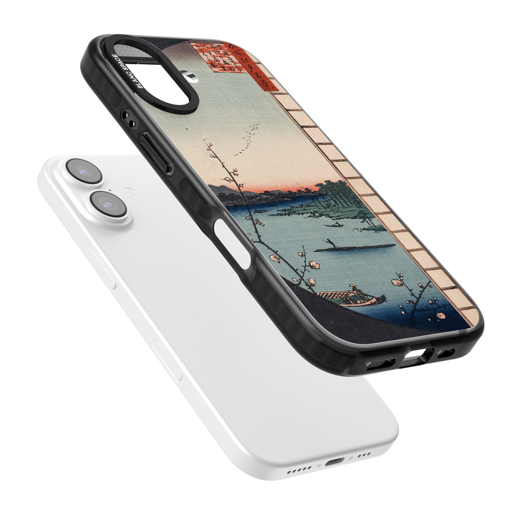 Vintage Japanese Illustrations Lake At Sunset iPhone 17 Impact Pro Black Phone Case Colours