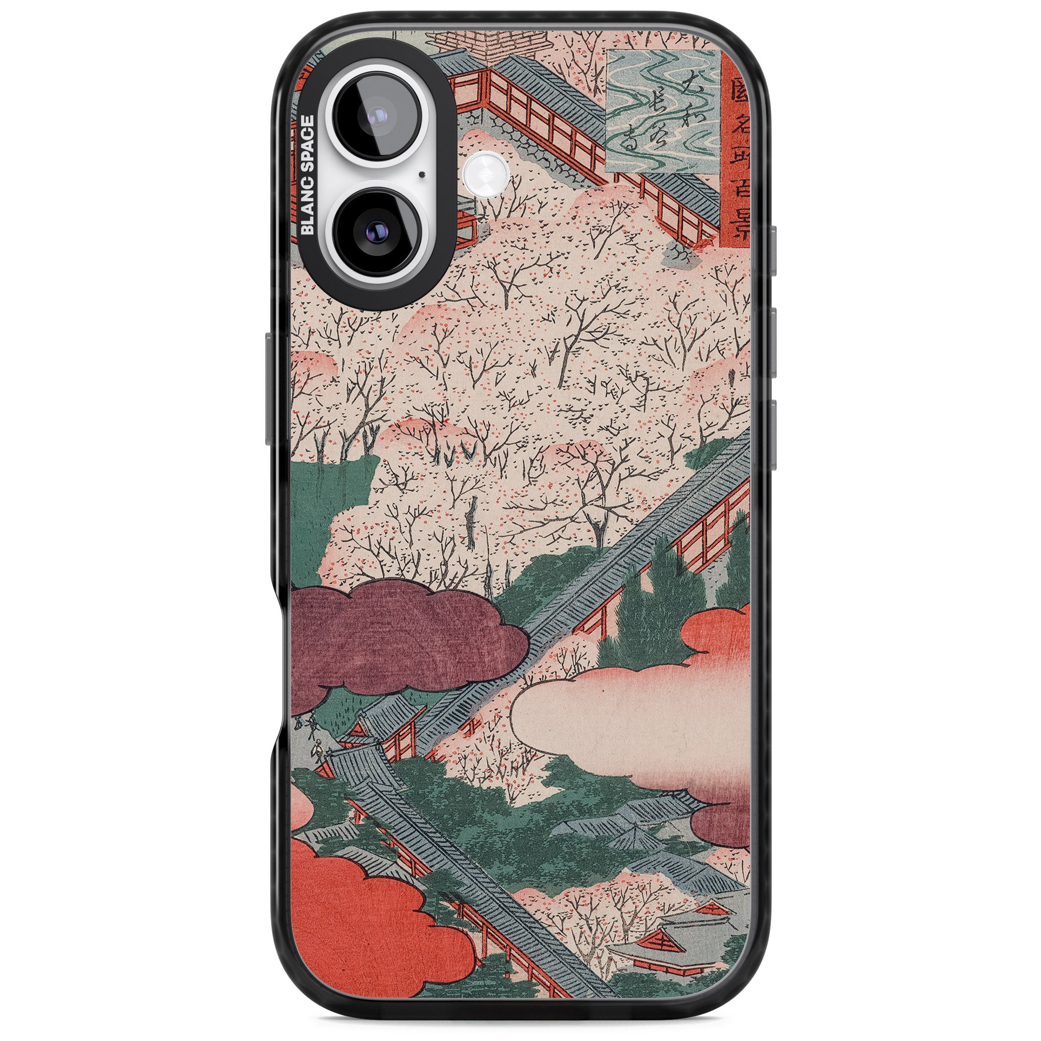 Vintage Japanese Illustrations Japanese City iPhone 17 Impact Pro Black Phone Case