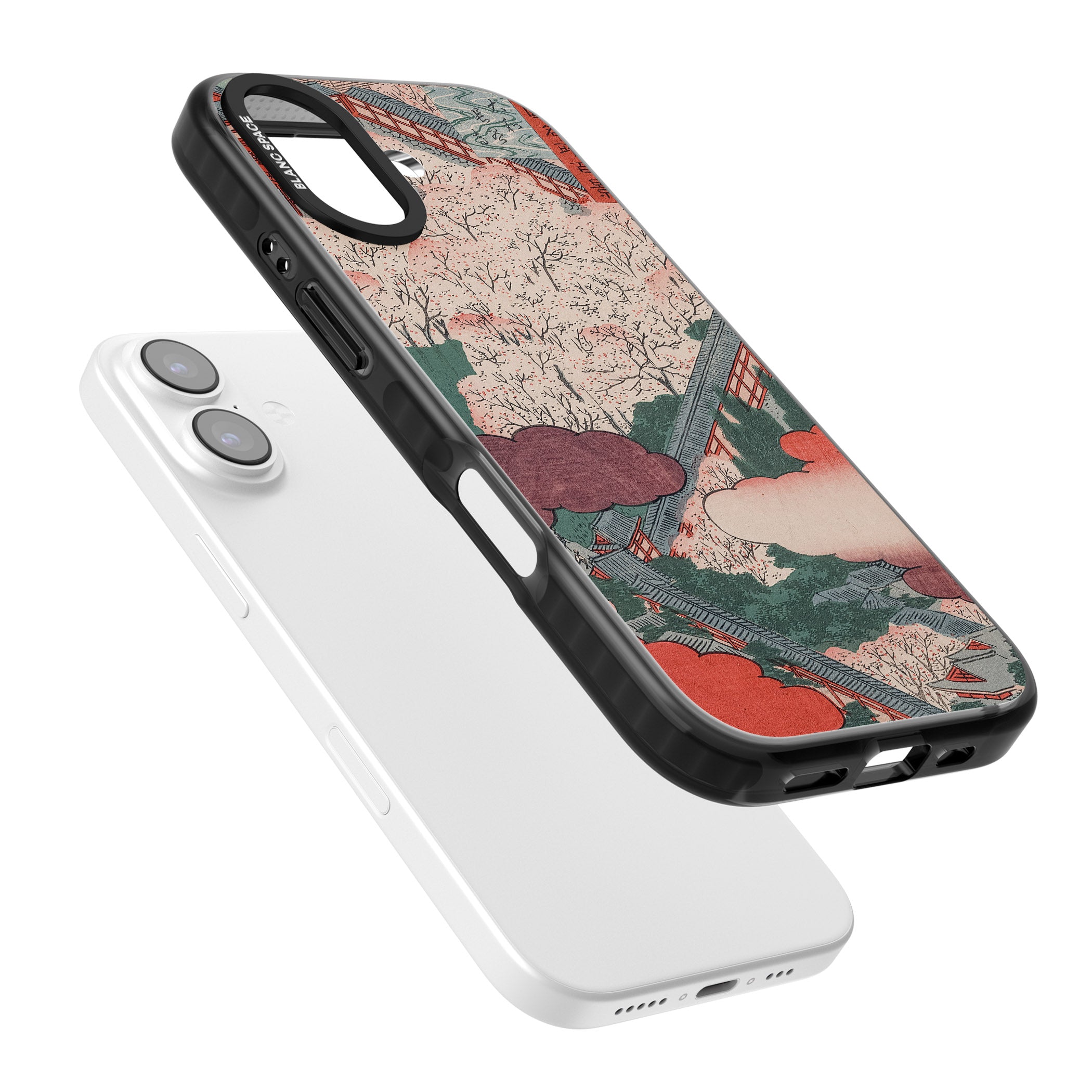 Vintage Japanese Illustrations Japanese City iPhone 17 Impact Pro Black Phone Case Colours