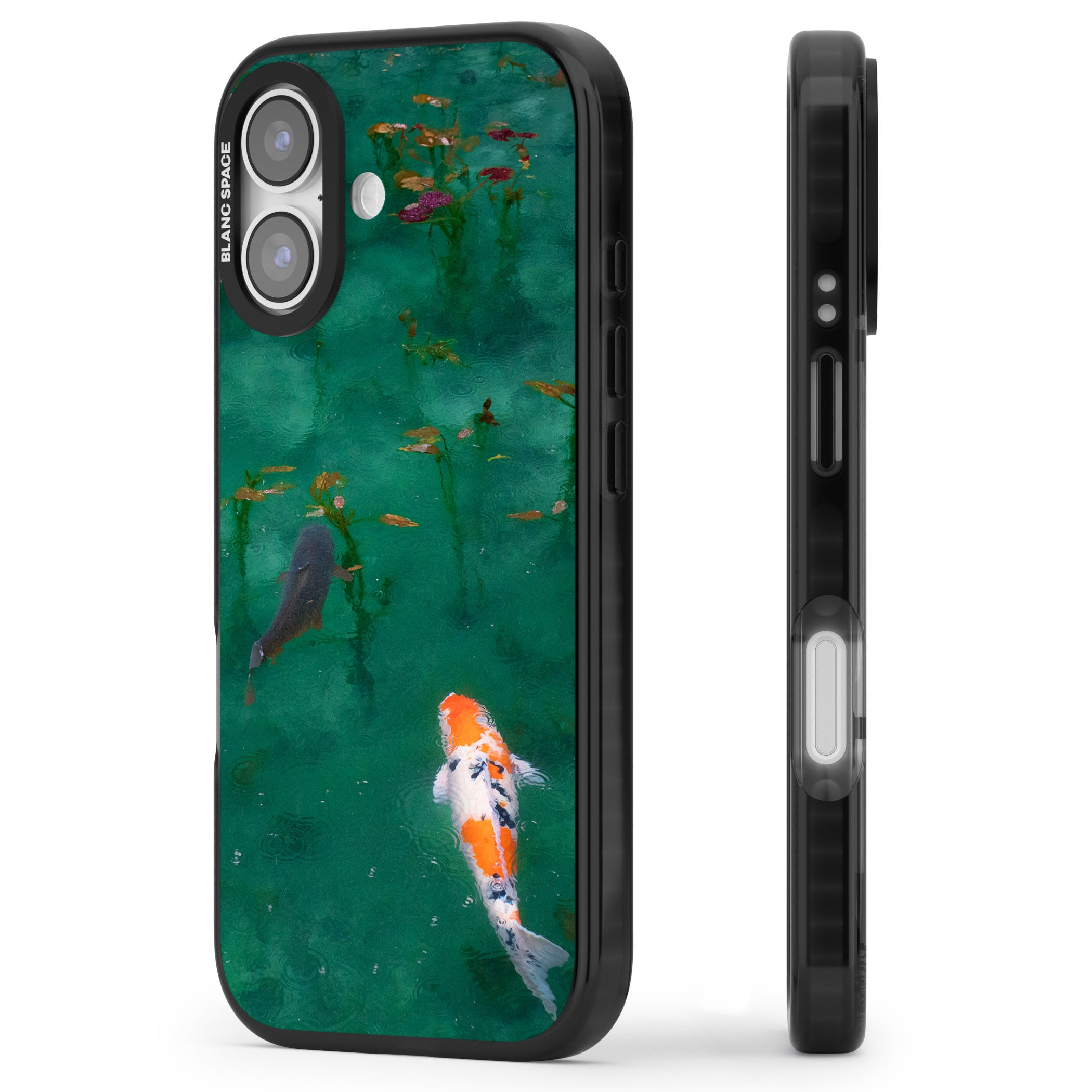 Koi Fish iPhone 17 Impact Pro Black Phone Case Side Profile