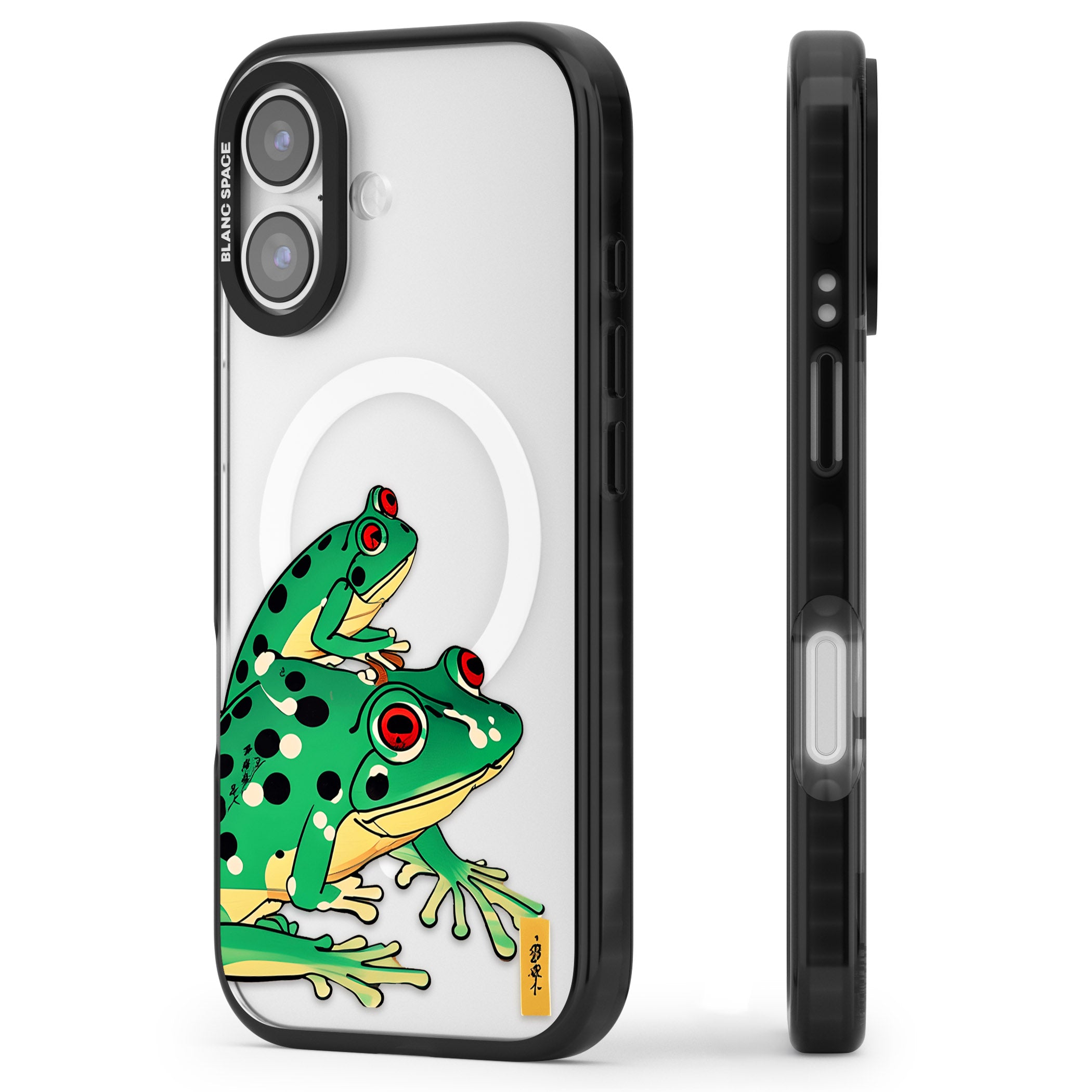 Matsumoto Hoji Frog Green iPhone 17 Impact Pro Black Phone Case Side Profile