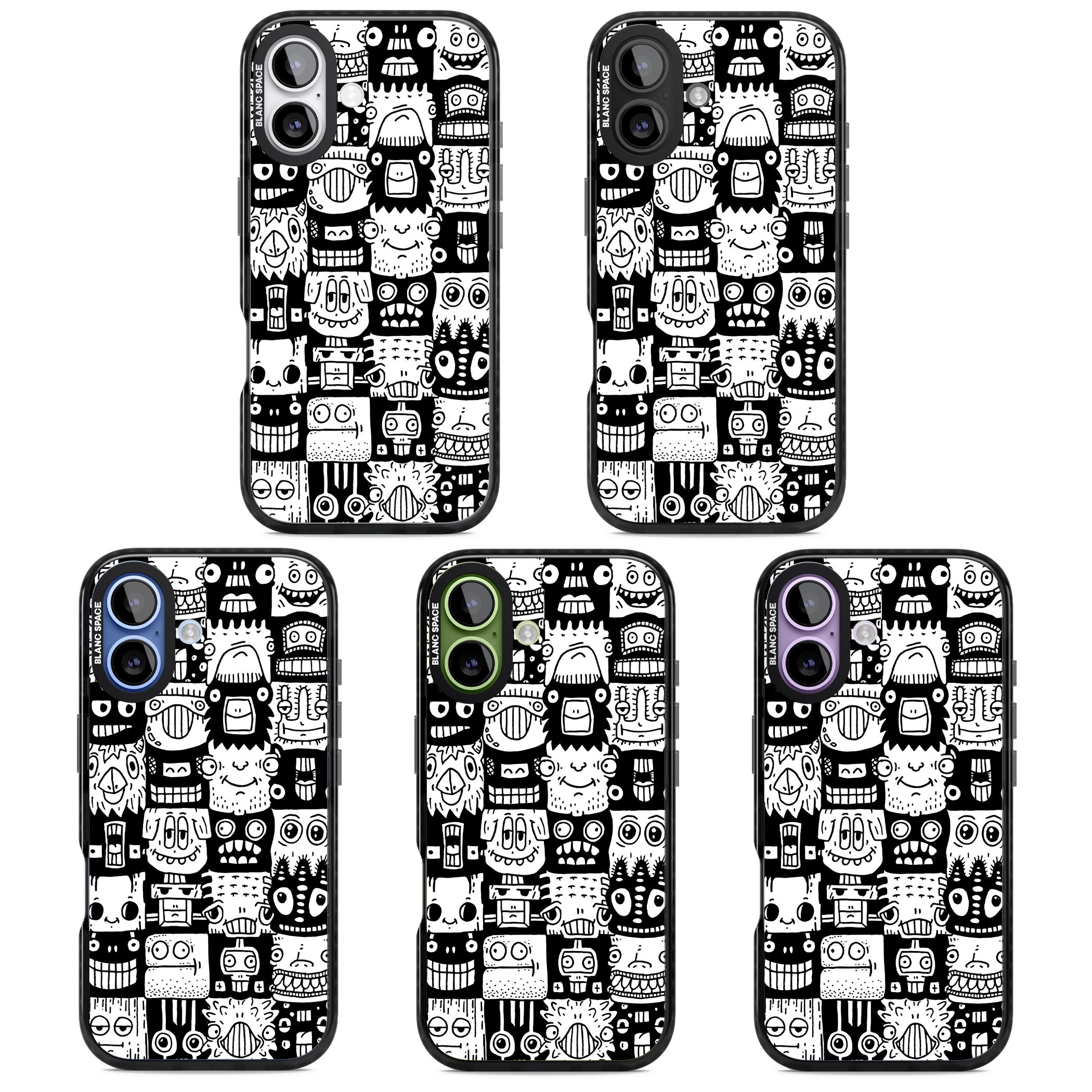 Checkerboard Heads iPhone 17 Impact Pro Black Phone Case APT Impact Protection