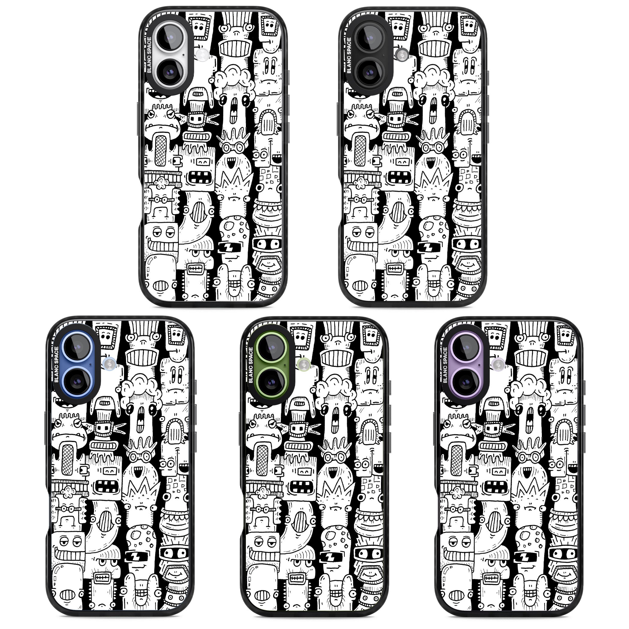 Monochrome Heads iPhone 17 Impact Pro Black Phone Case APT Impact Protection