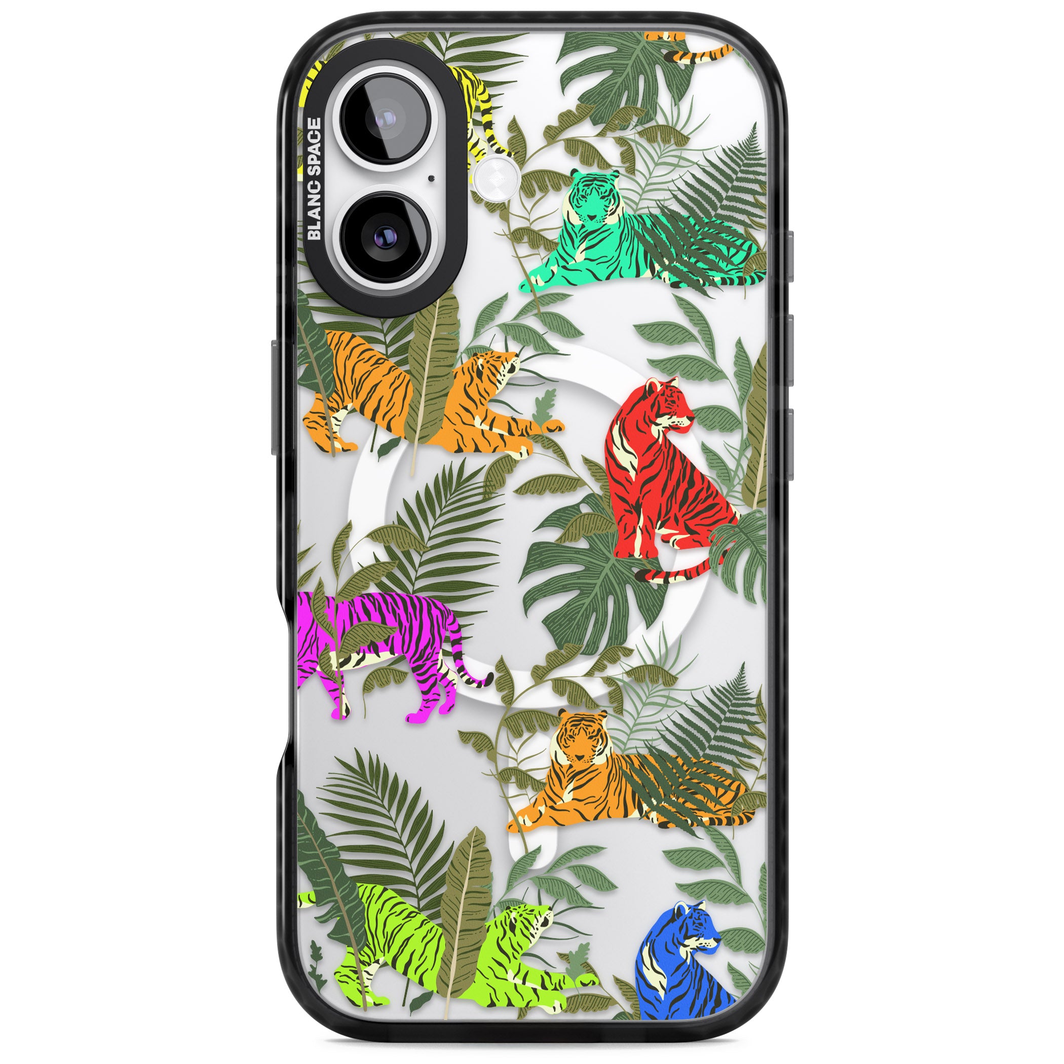 Colorful Jungle Tiger iPhone 17 Impact Pro Black Phone Case