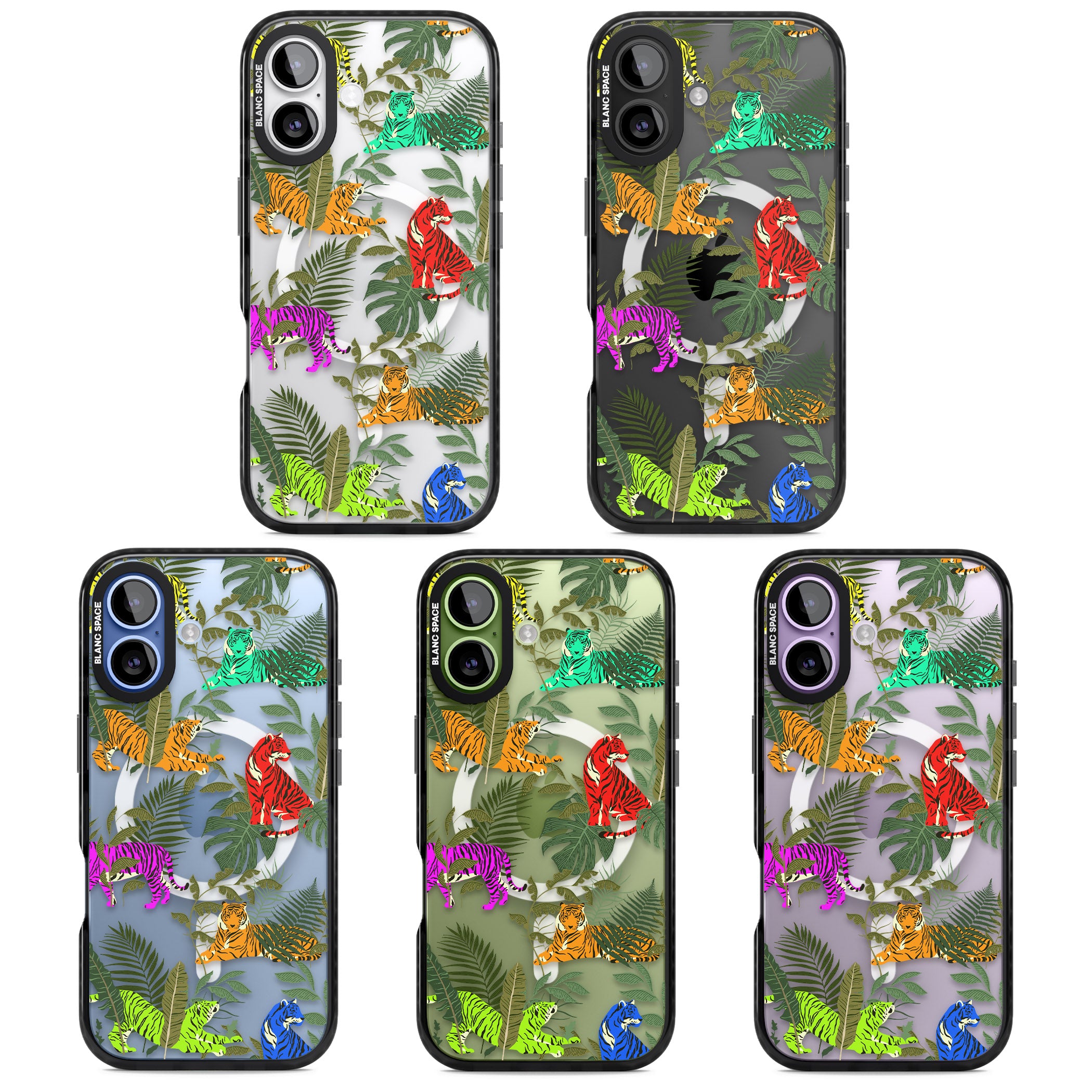 Colorful Jungle Tiger iPhone 17 Impact Pro Black Phone Case APT Impact Protection